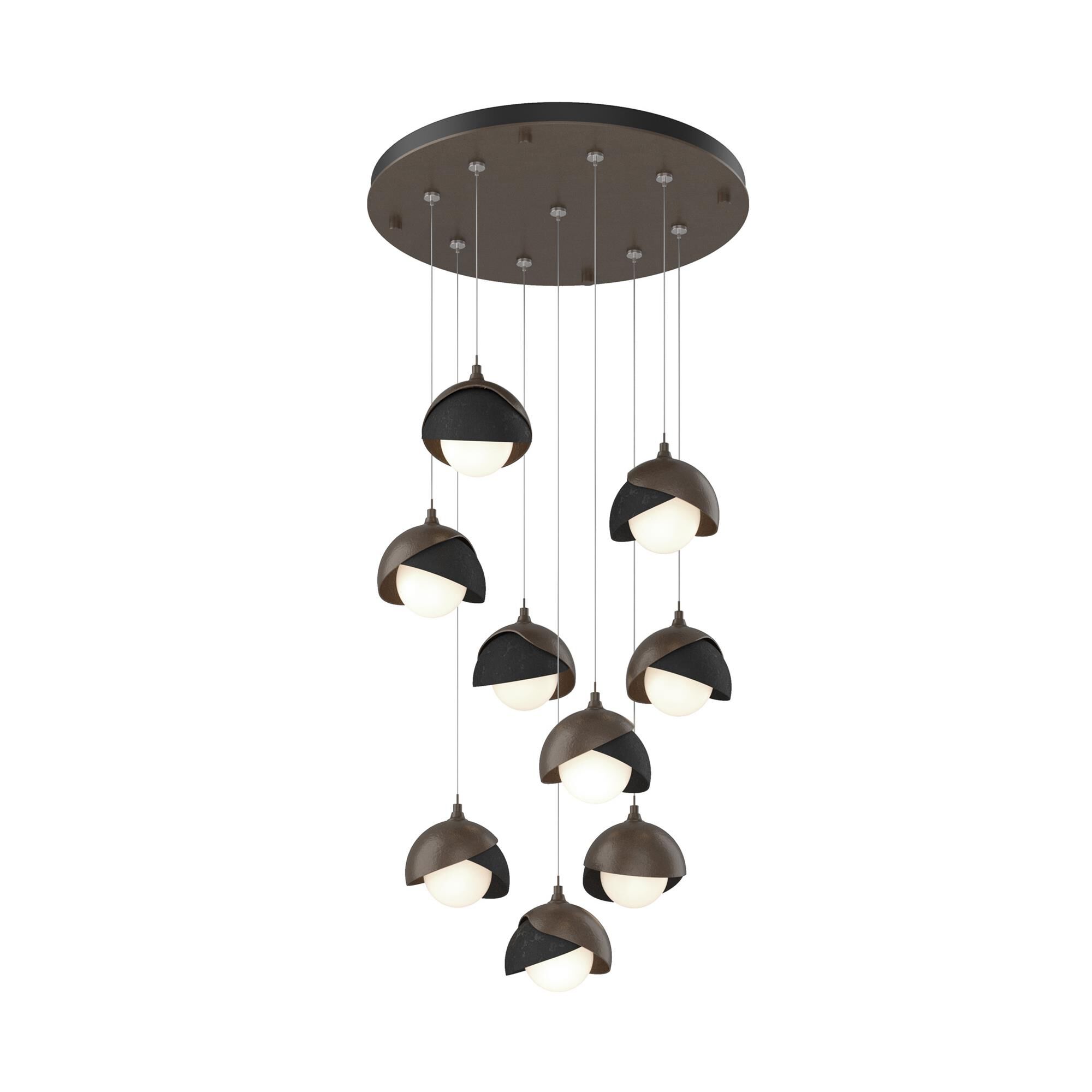 Shown in Bronze finish and Opal (Gg) glass and Black (10) accent