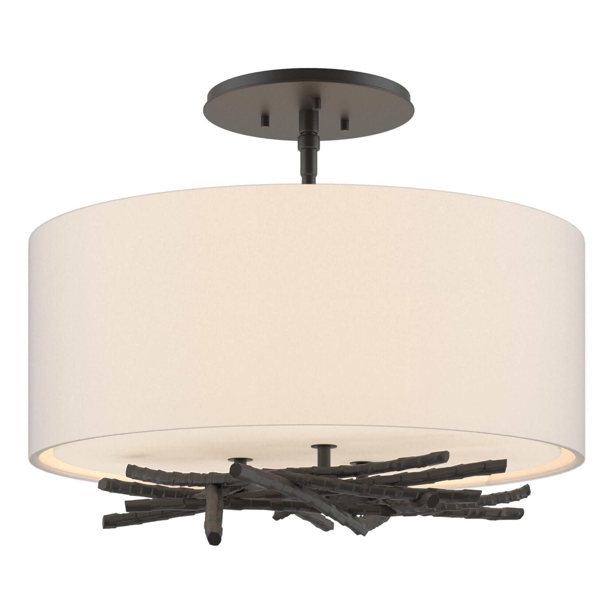 Brindille 15 Inch 3 Light Semi Flush Mount by Hubbardton Forge