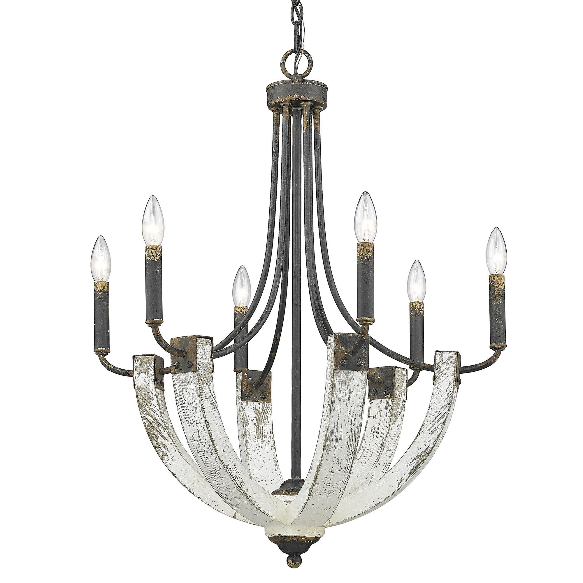 Elwood 24 Inch 6 Light Chandelier by Golden Lighting