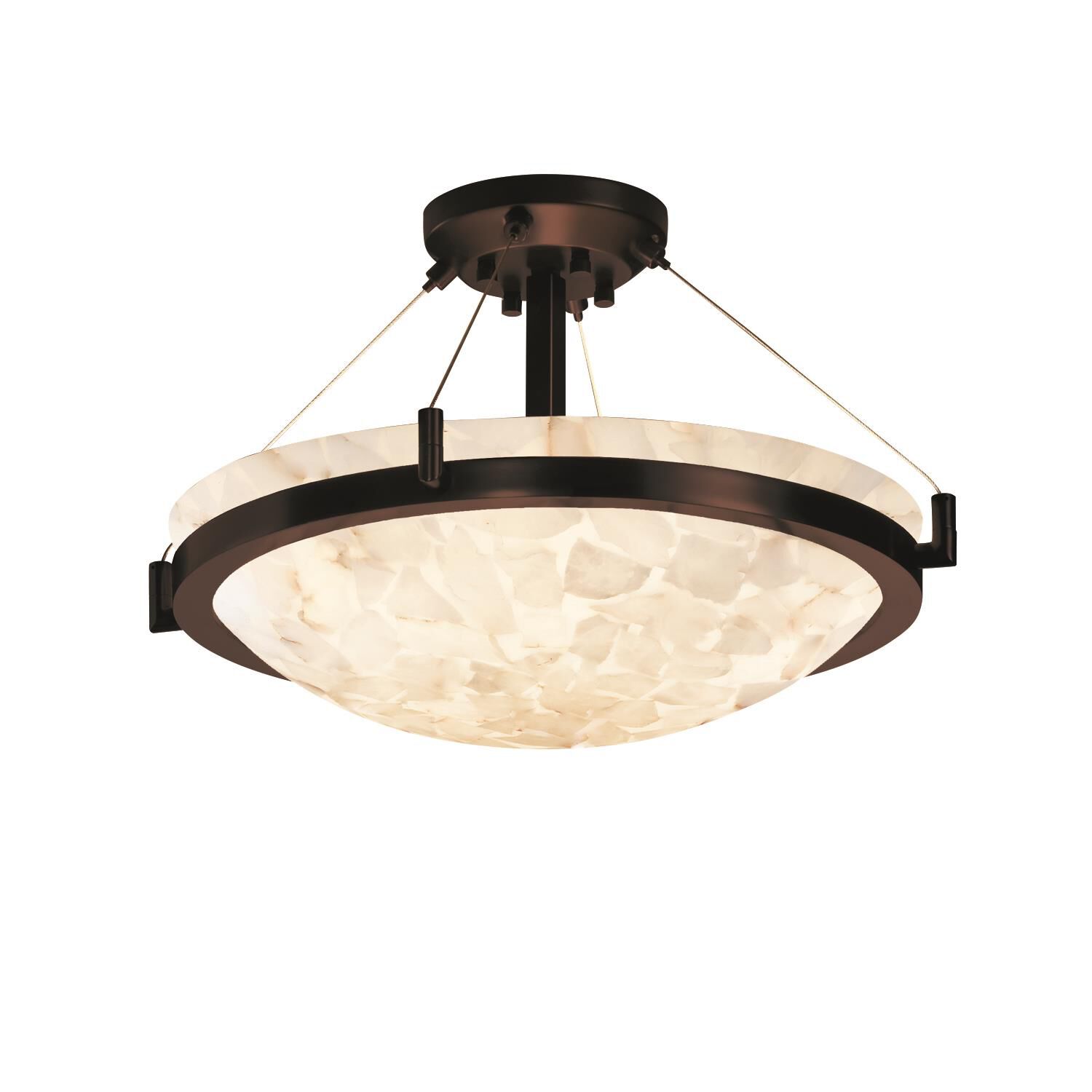 Alabaster Rocks! 20 Inch 3 Light Semi Flush Mount by Justice Design Group