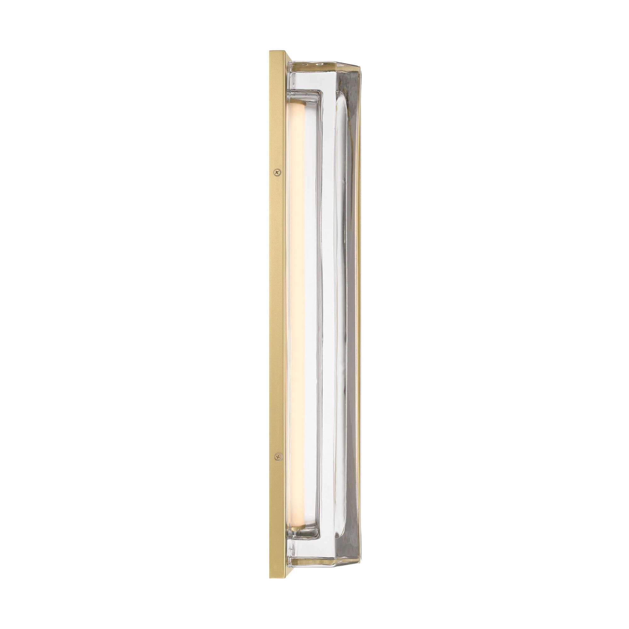 Shown in Gold finish and Clear glass