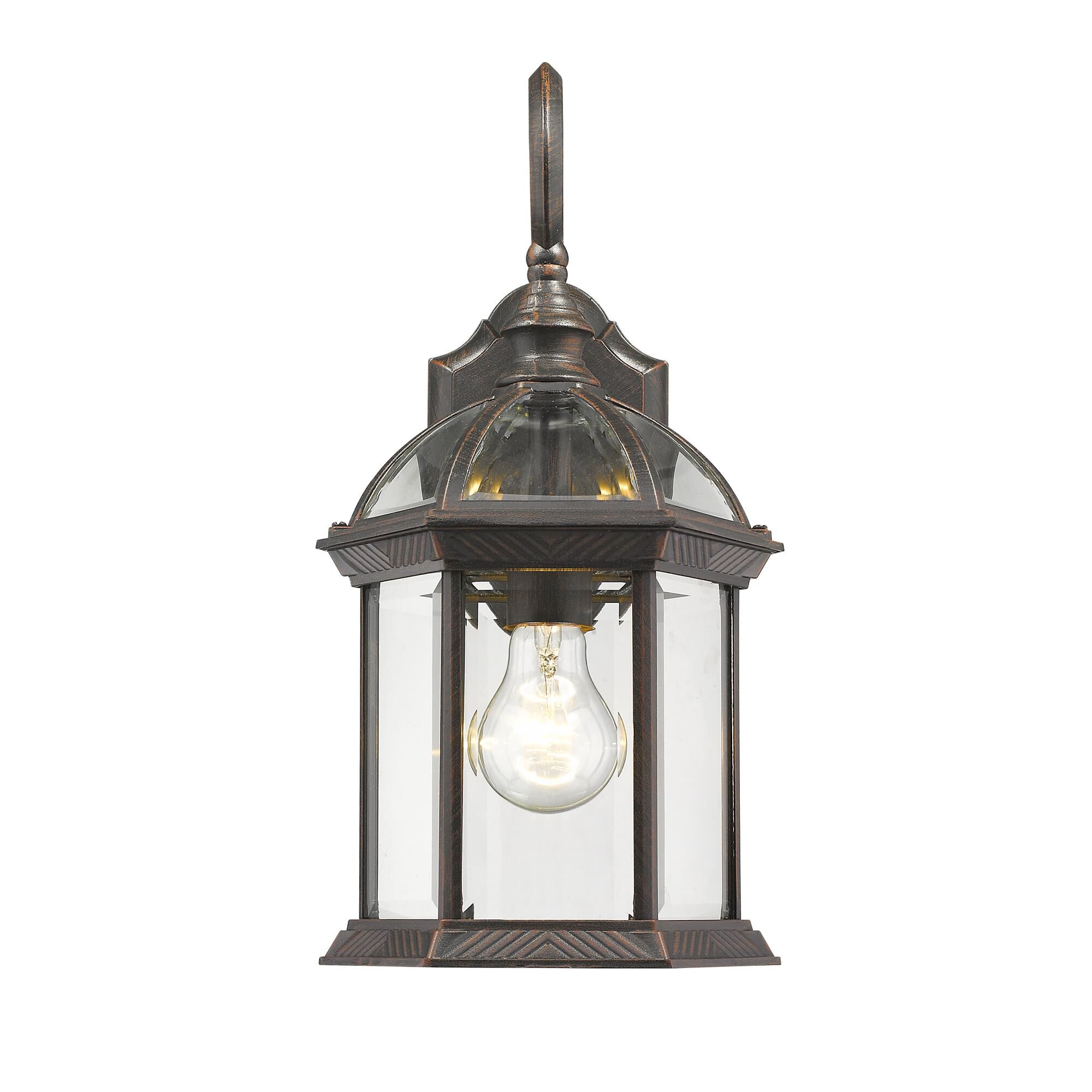 Shown in Rust finish and Glass shade