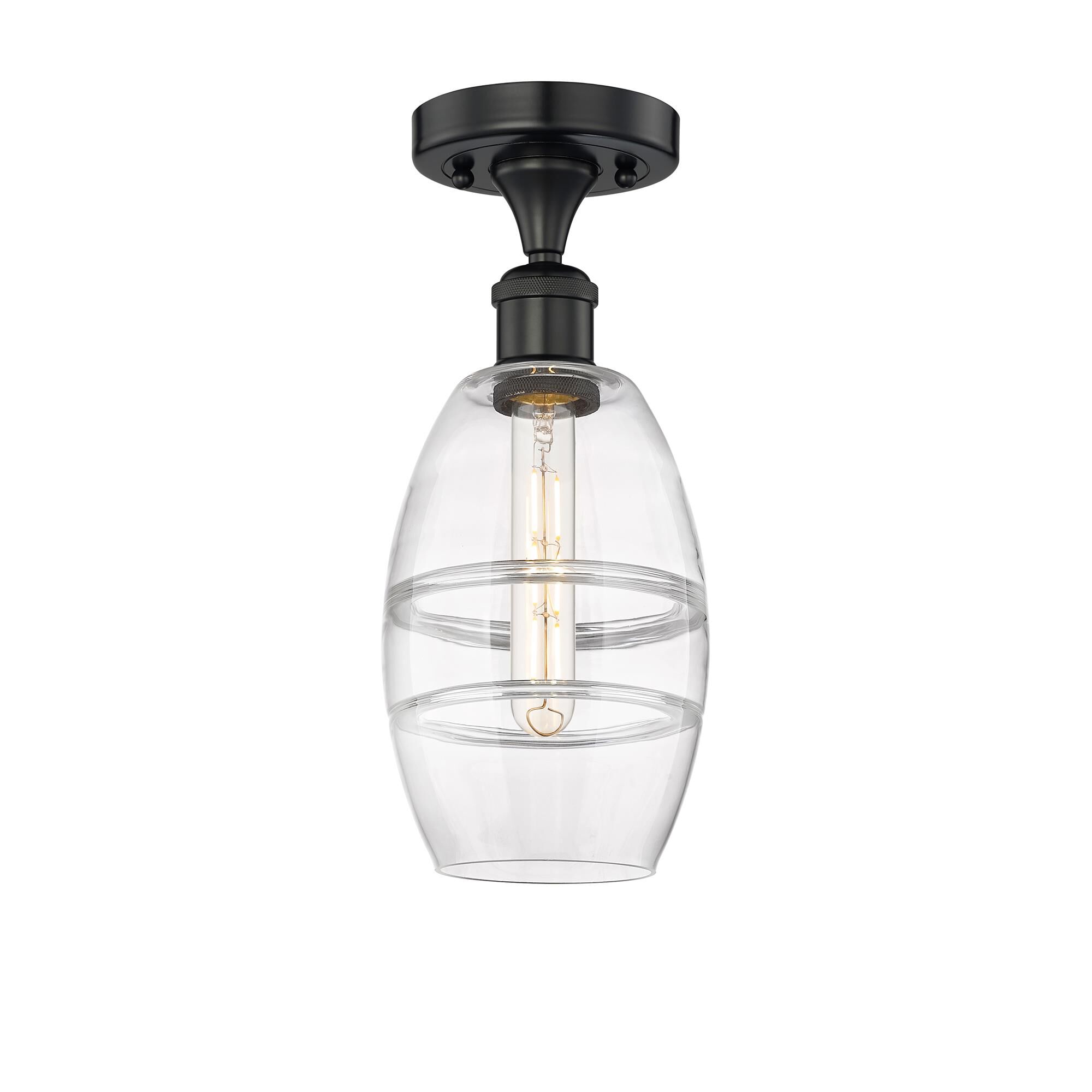 Shown in Matte Black finish and Clear glass