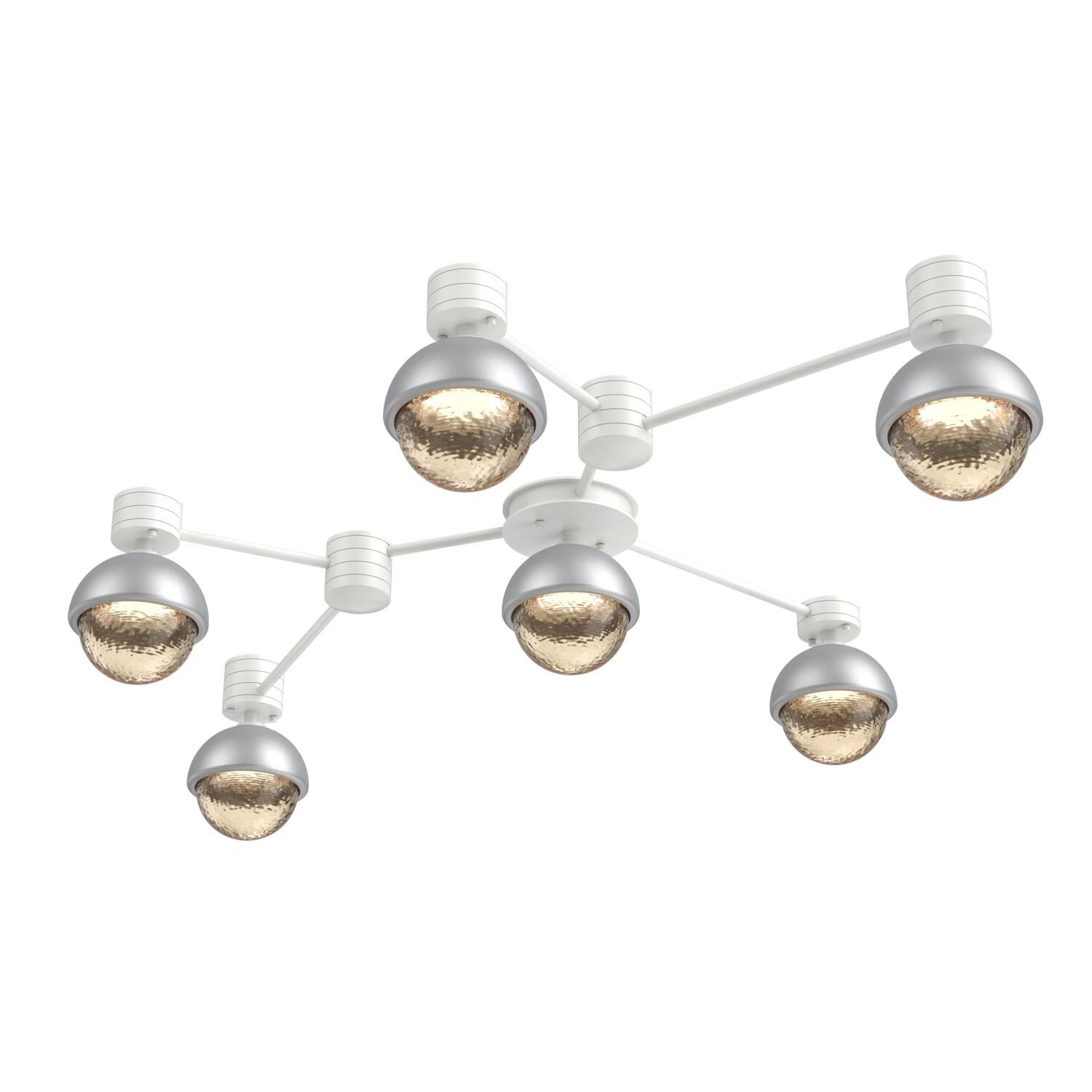 Shown in Salt White finish and Amber glass and Classic Silver accent