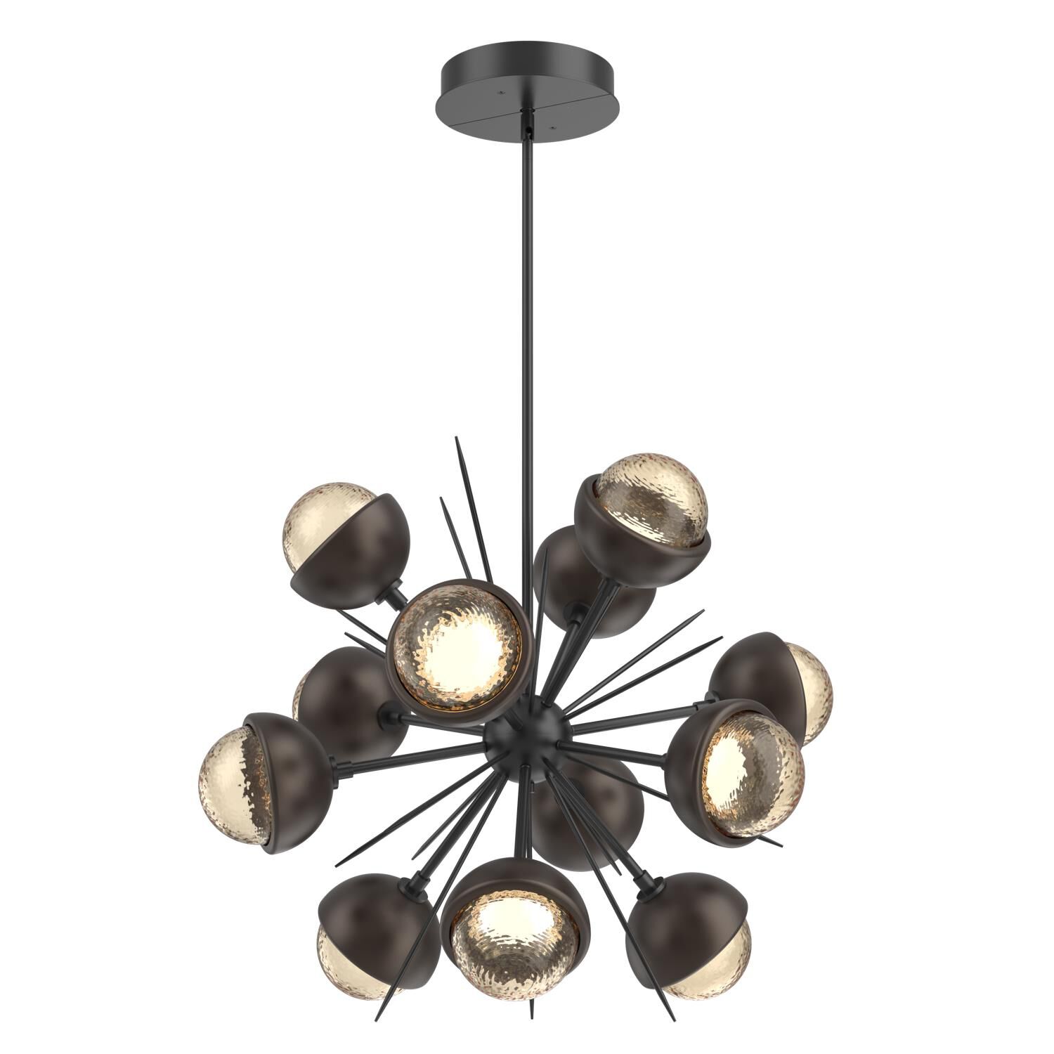 Shown in Matte Black finish and Amber glass and Flat Bronze accent