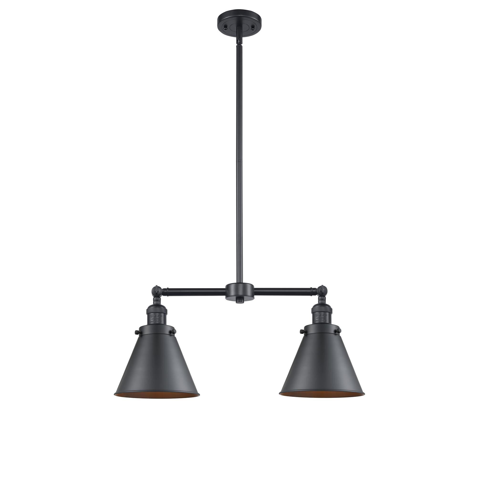 Shown in Matte Black finish and Metal - Matte Black - Cone shade