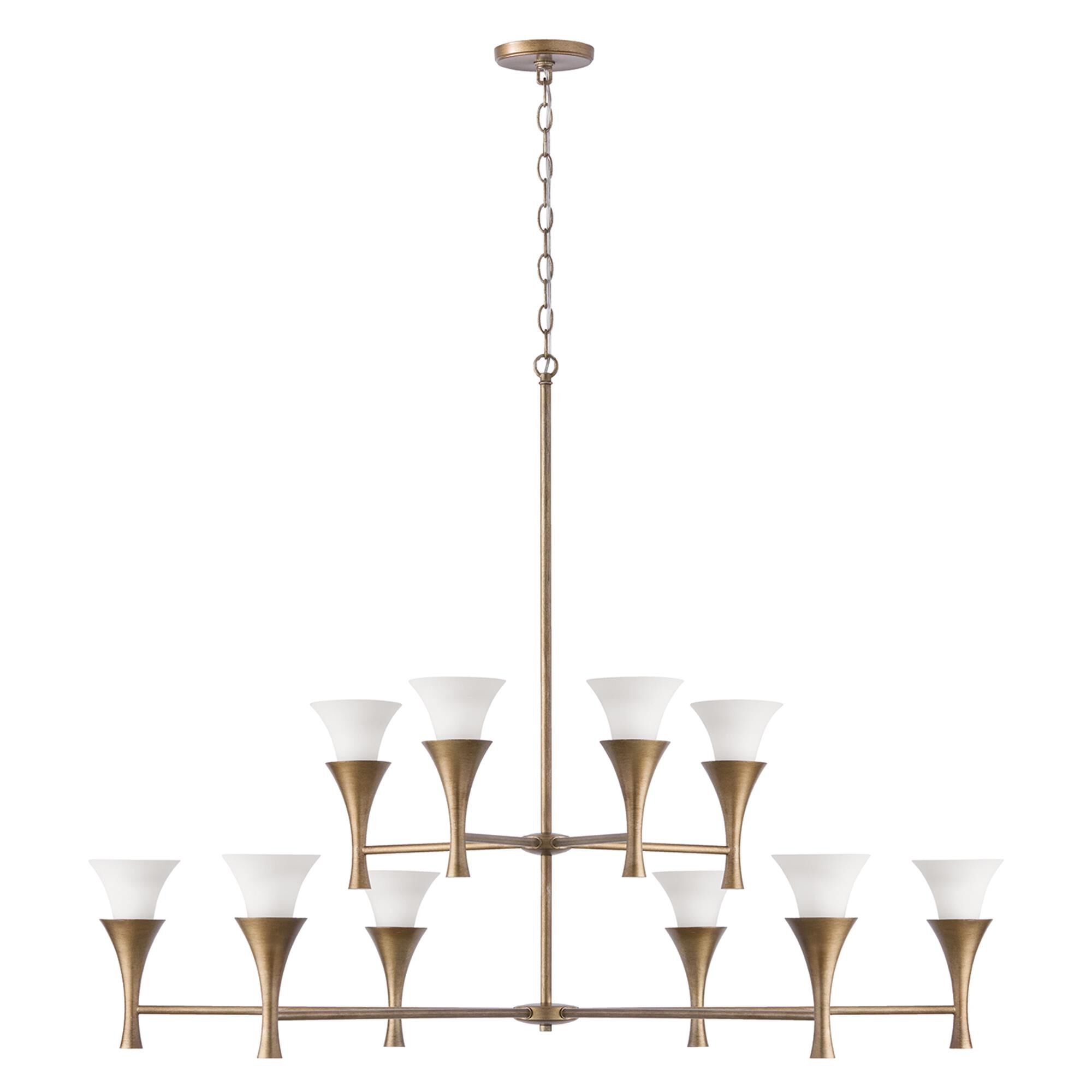 Shown in Mystic Luster finish and Soft White glass