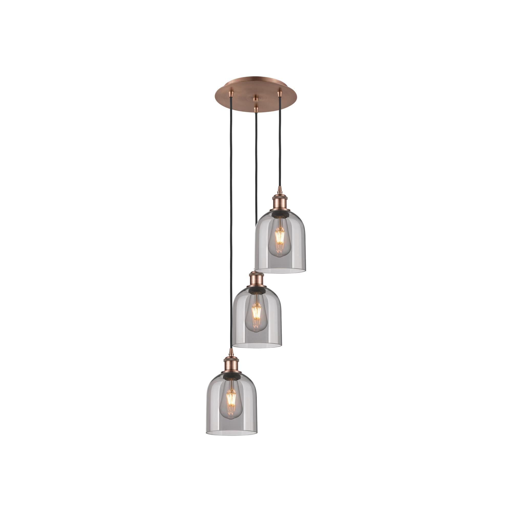 Shown in Antique Copper finish and Light Smoke glass
