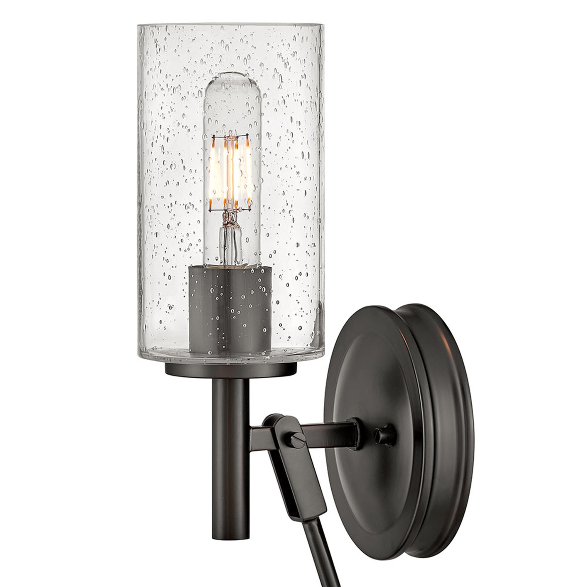 Shown in Black Oxide finish and Clear Seedy glass