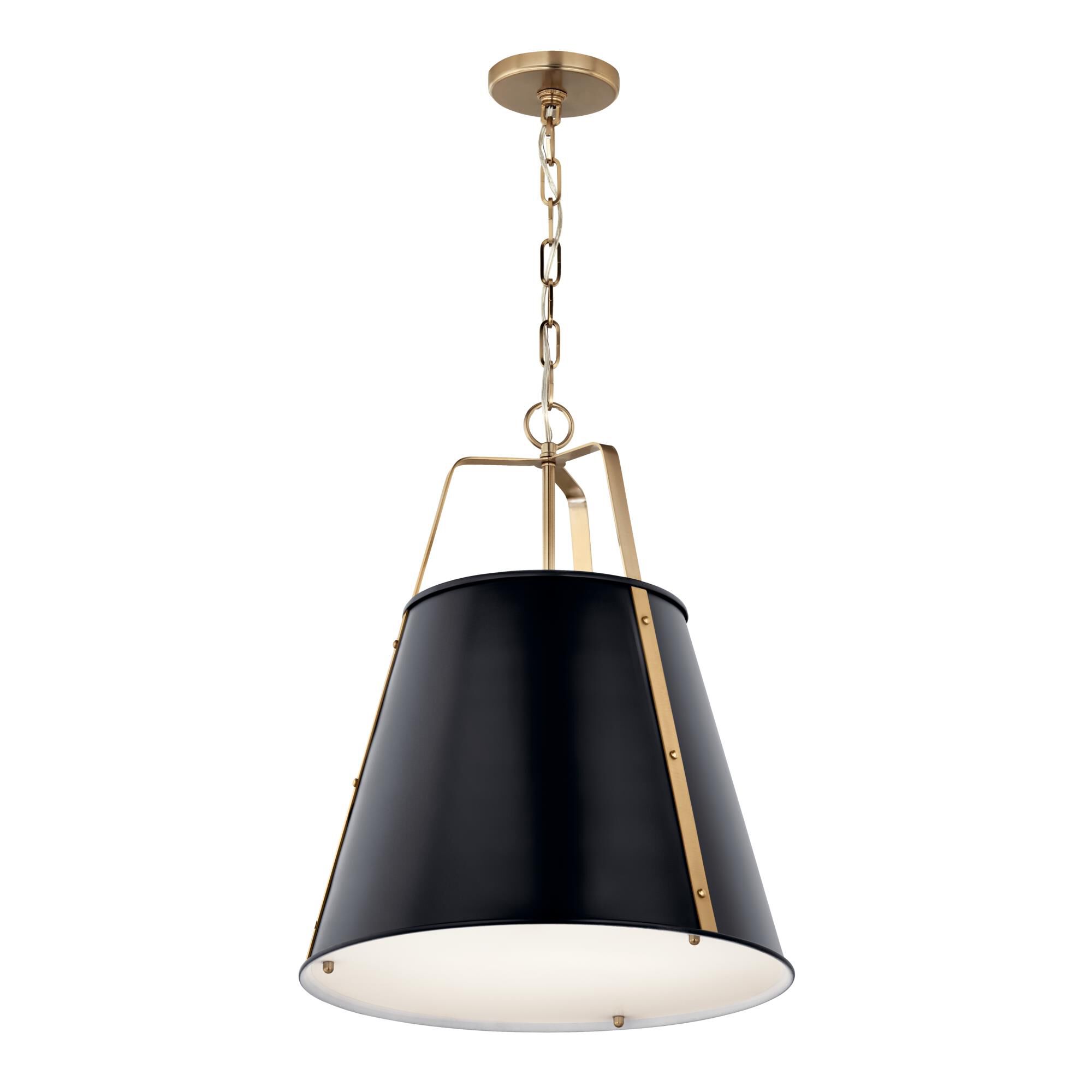 Shown in Black finish and Clear Satin Etched With Painted White Inside glass and Metal,Cone,Smooth shade
