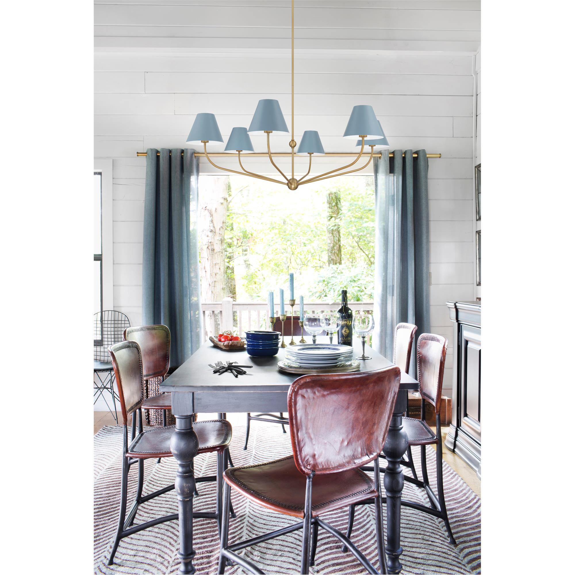 Shown in Vibrant Gold and Blue finish and Steel shade