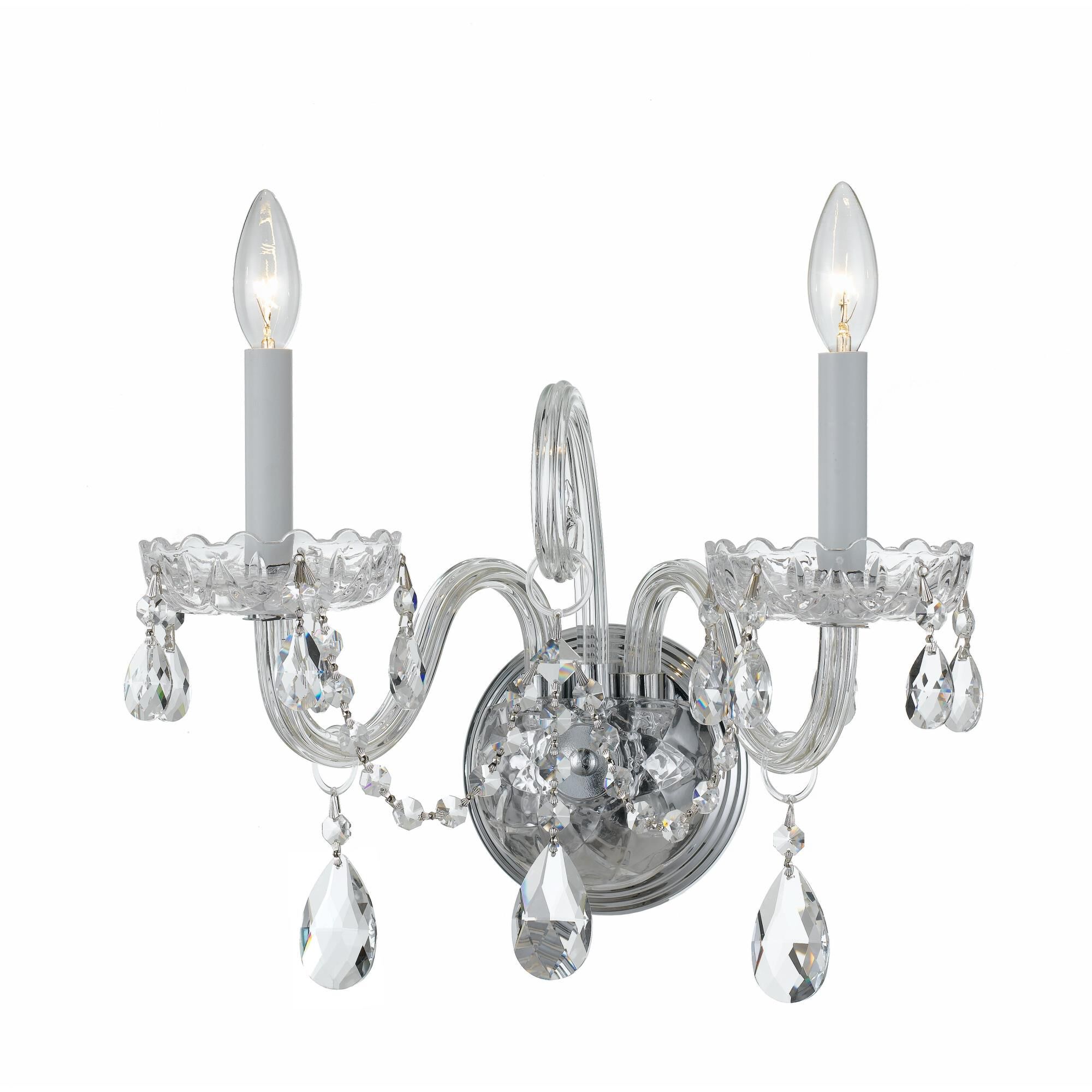 Shown in Polished Chrome finish and Clear Hand Cut crystal