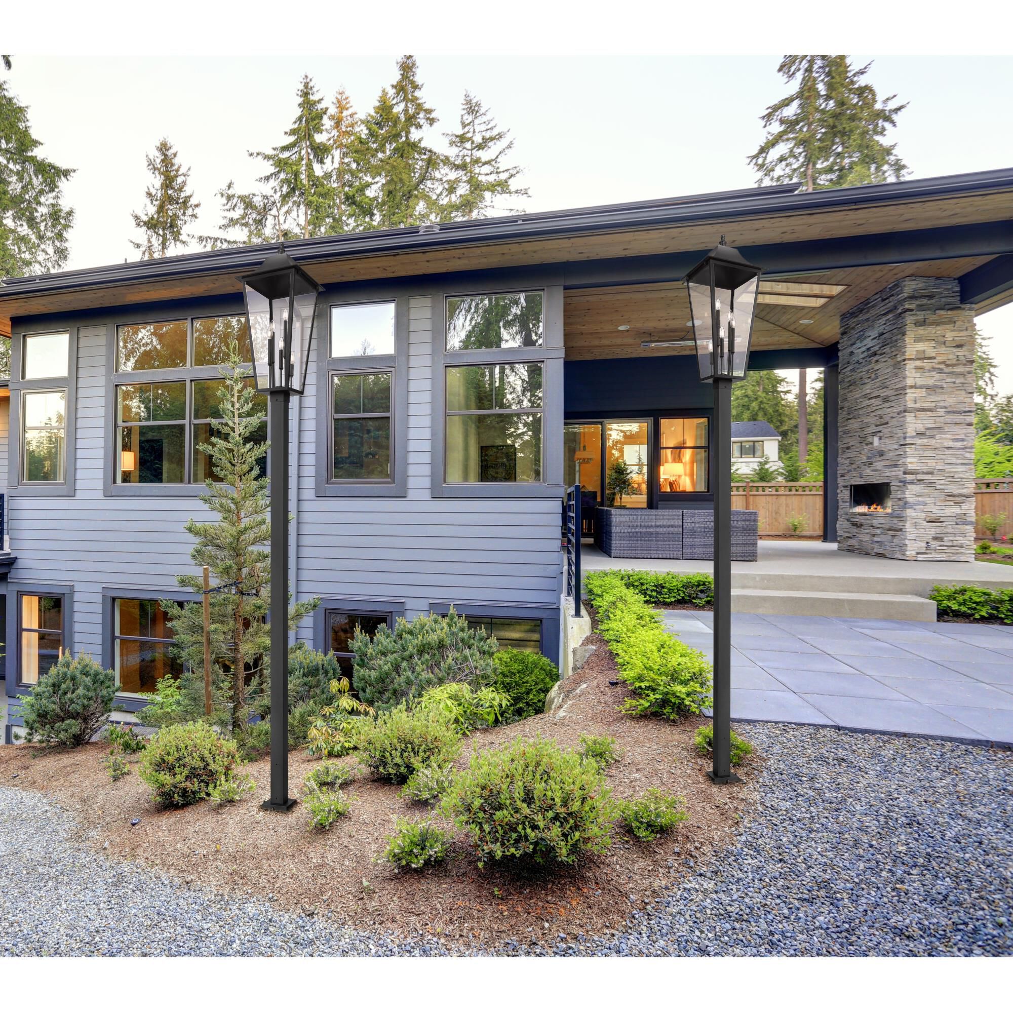 Shown in Black finish and Clear Beveled glass and Clear Beveled shade