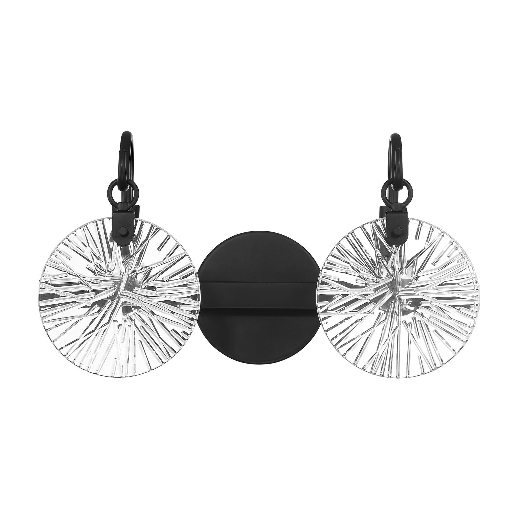 Shown in Matte Black finish and Clear Starburst glass