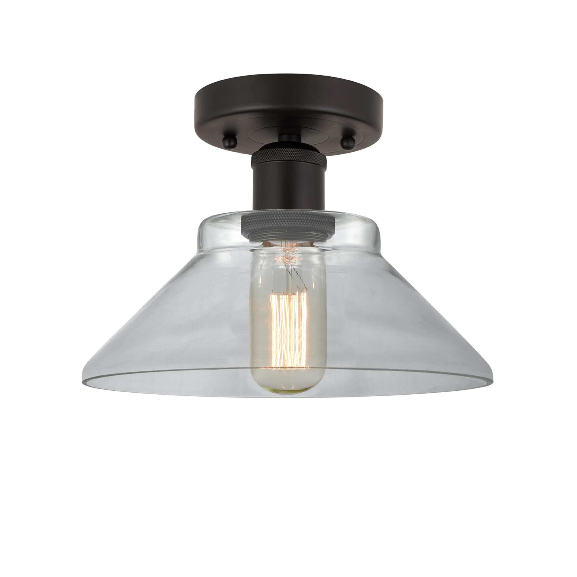Shown in Oil Rubbed Bronze, Clear finish and Clear glass and Clear Glass shade