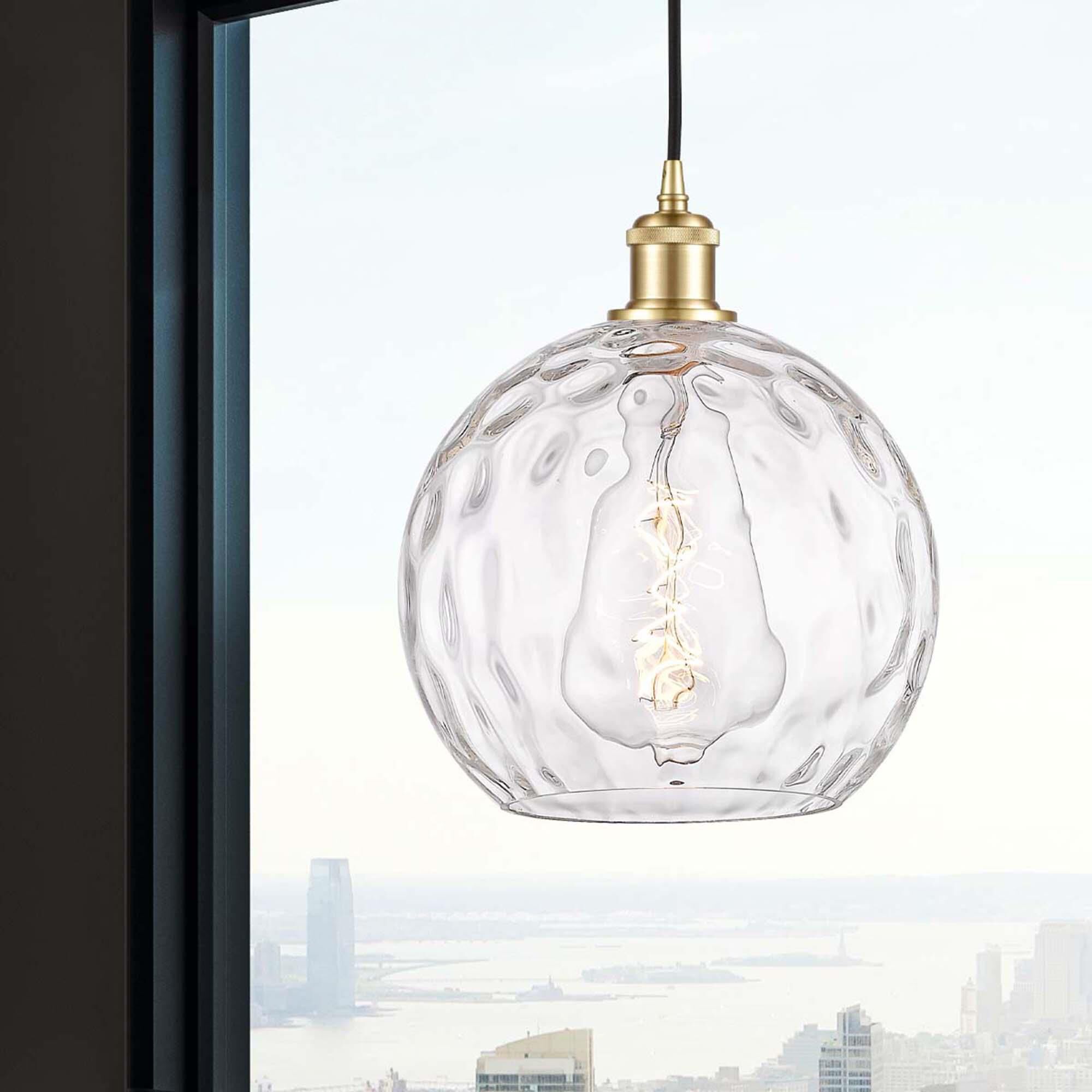 Shown in Satin Gold finish and Clear glass