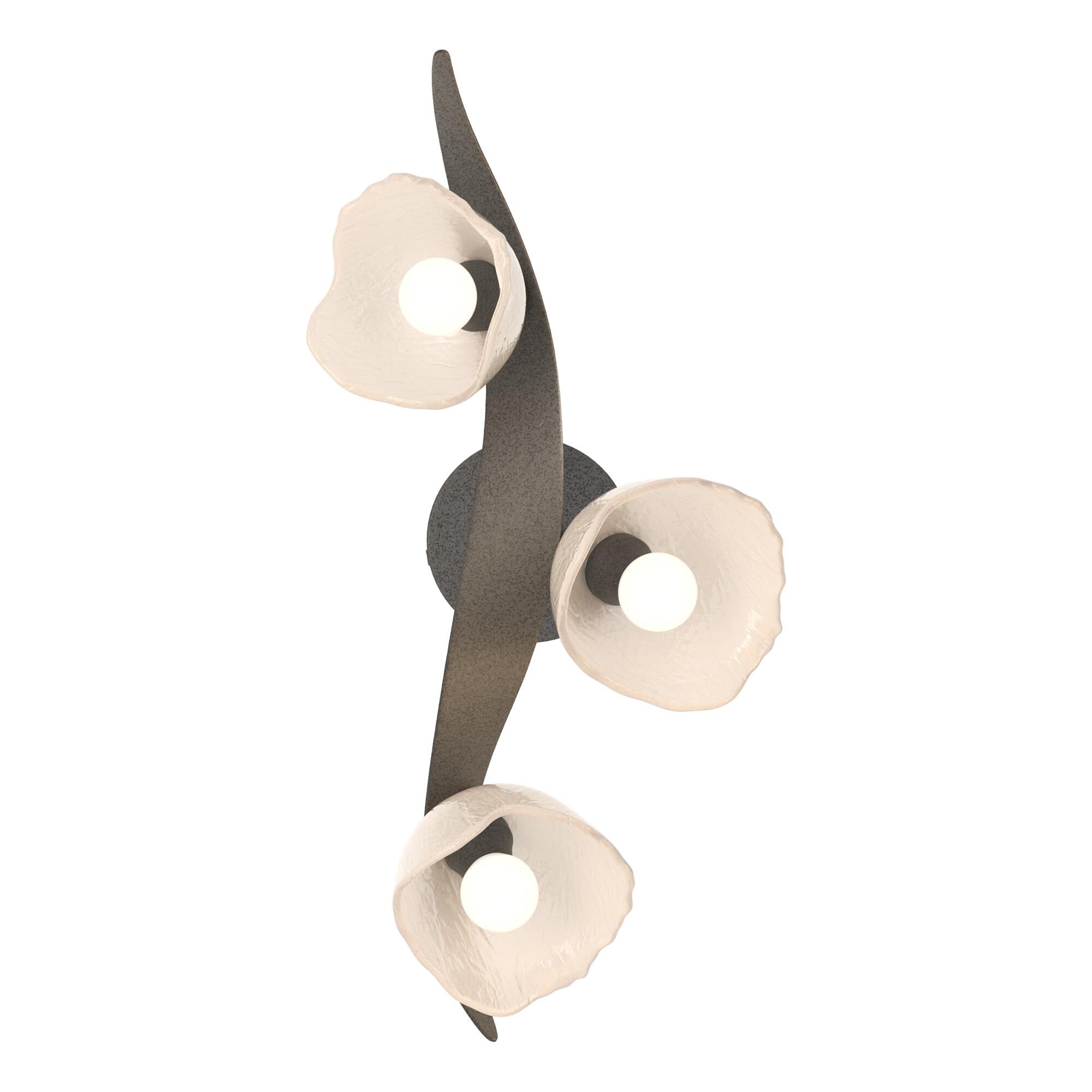 Shown in Natural Iron finish and Frosted glass