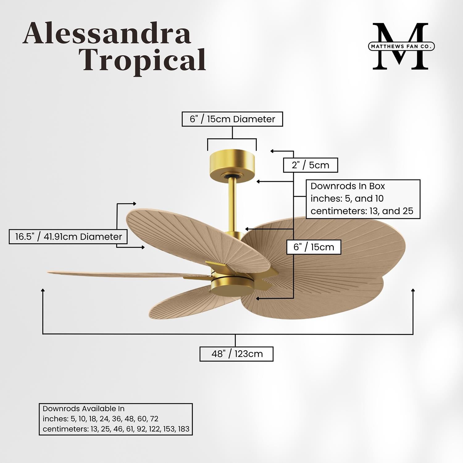 Alessandra Tropical 48 Inch Ceiling Fan by Matthews Fan Company