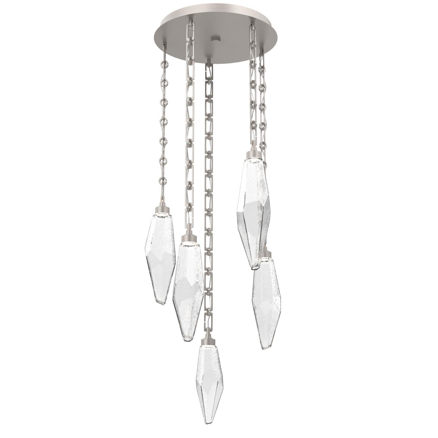 Levi Wilson Rock Crystal 19 Inch Multi Light Pendant by Hammerton Studio