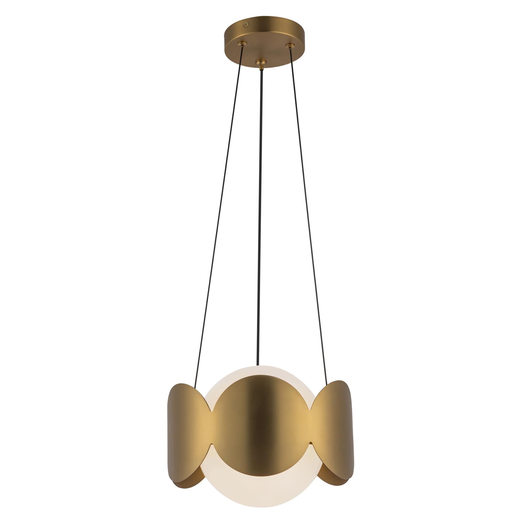 Shown in Brushed Gold finish and Opal glass
