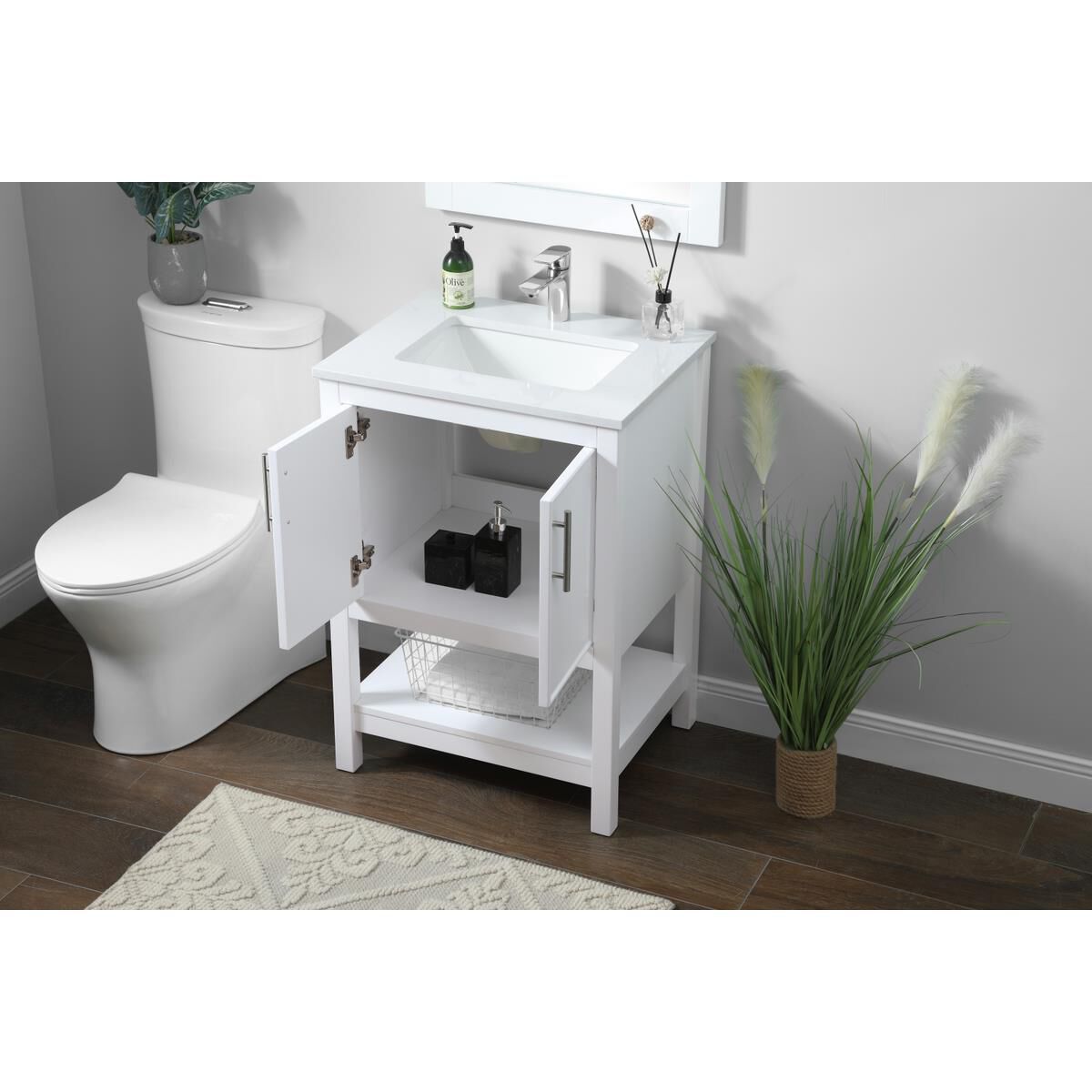 Shown in White finish