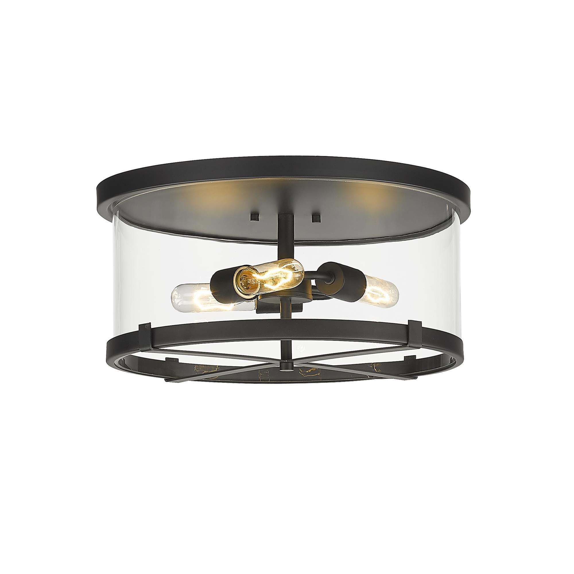 Shown in Matte Black finish and Glass shade