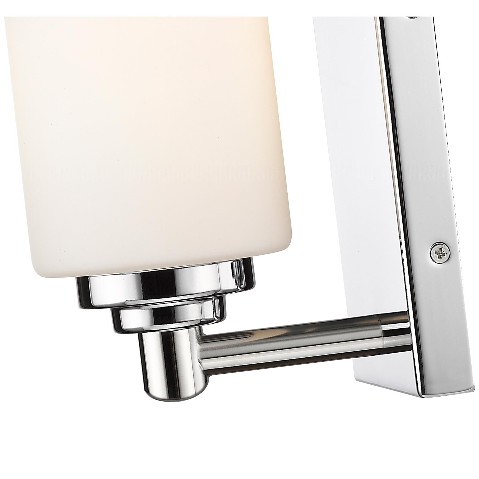 Shown in Chrome finish and Glass shade