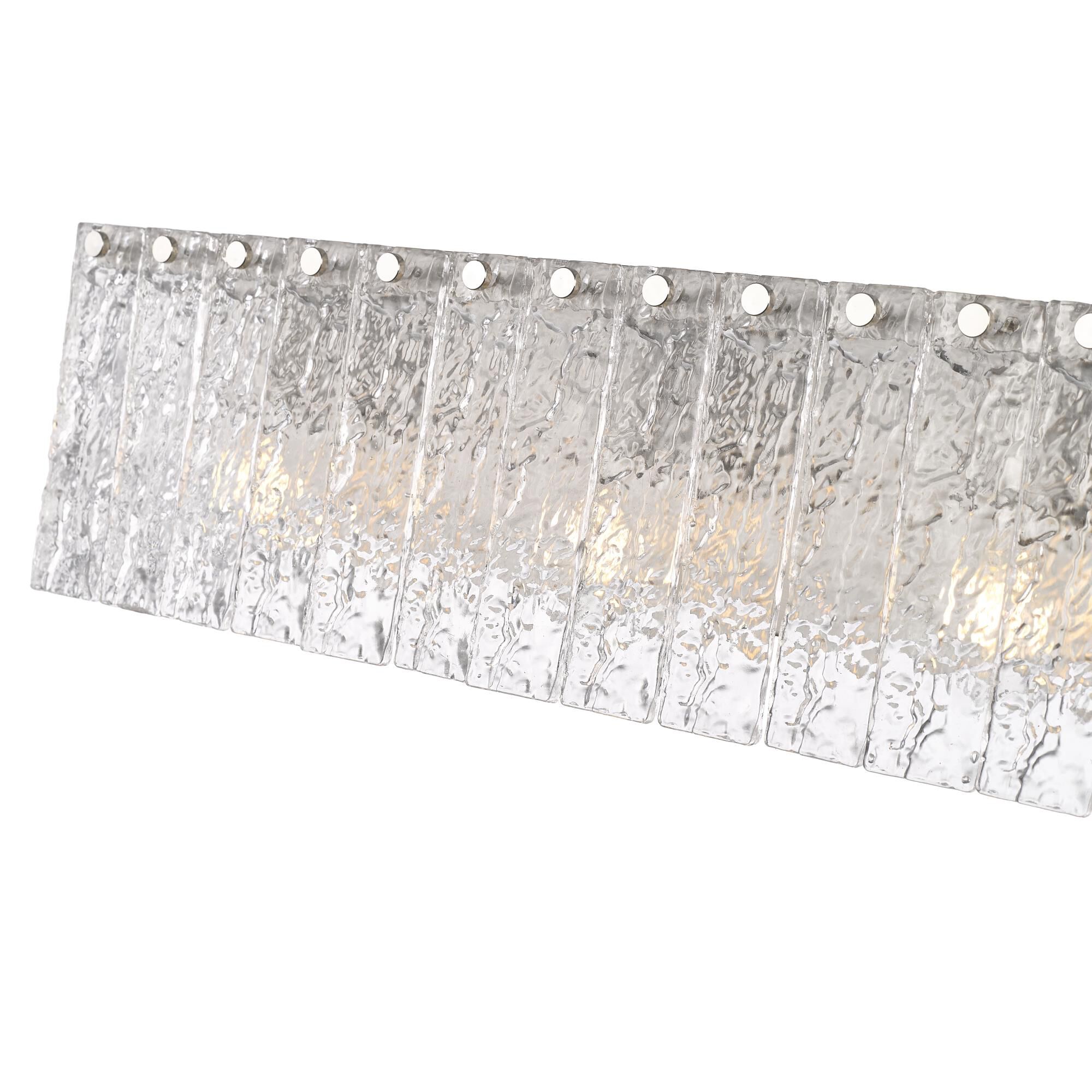 Shown in Brushed Nickel finish and Clear glass