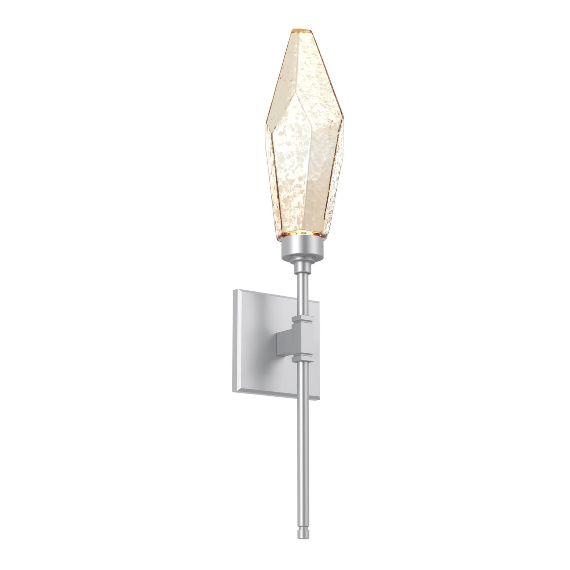Shown in Classic Silver finish and Chilled Blown And Amber glass