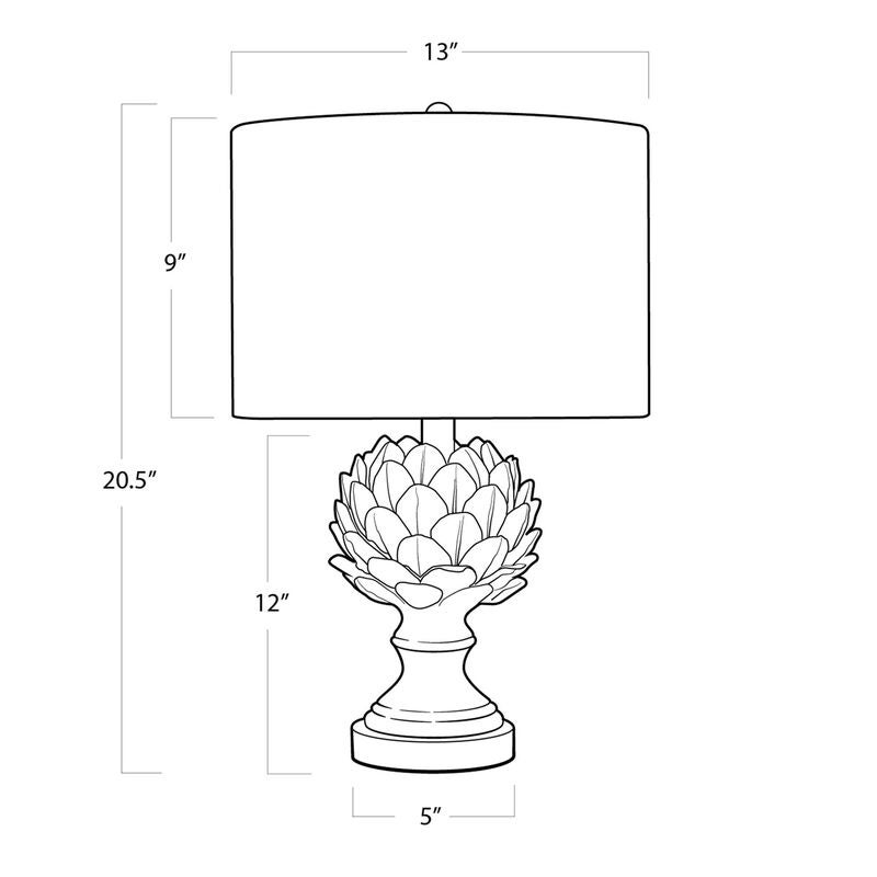 Leafy Artichoke Small Table Lamp by Regina Andrew