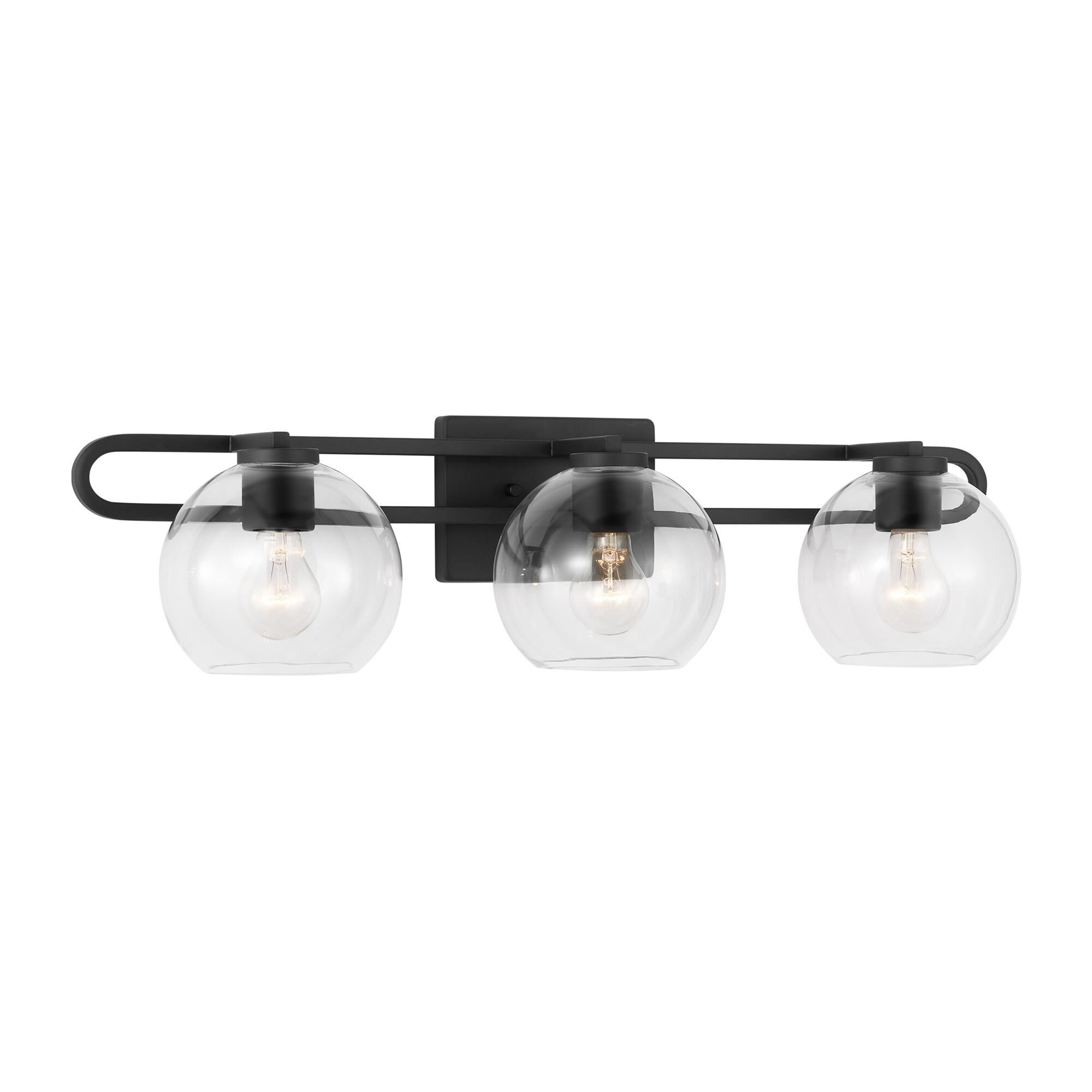 Shown in Midnight Black finish and Clear glass and Clear Glass s shade