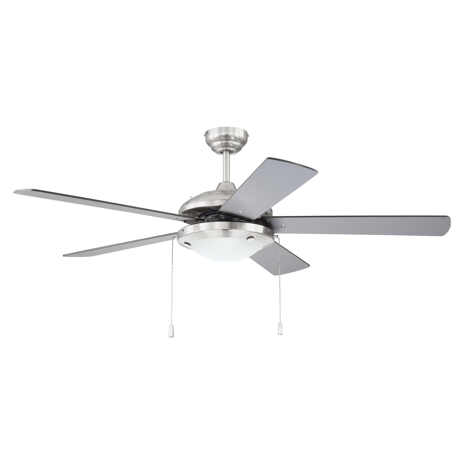 Shown in Brushed Polished Nickel finish and Frosted White glass and Yes shade