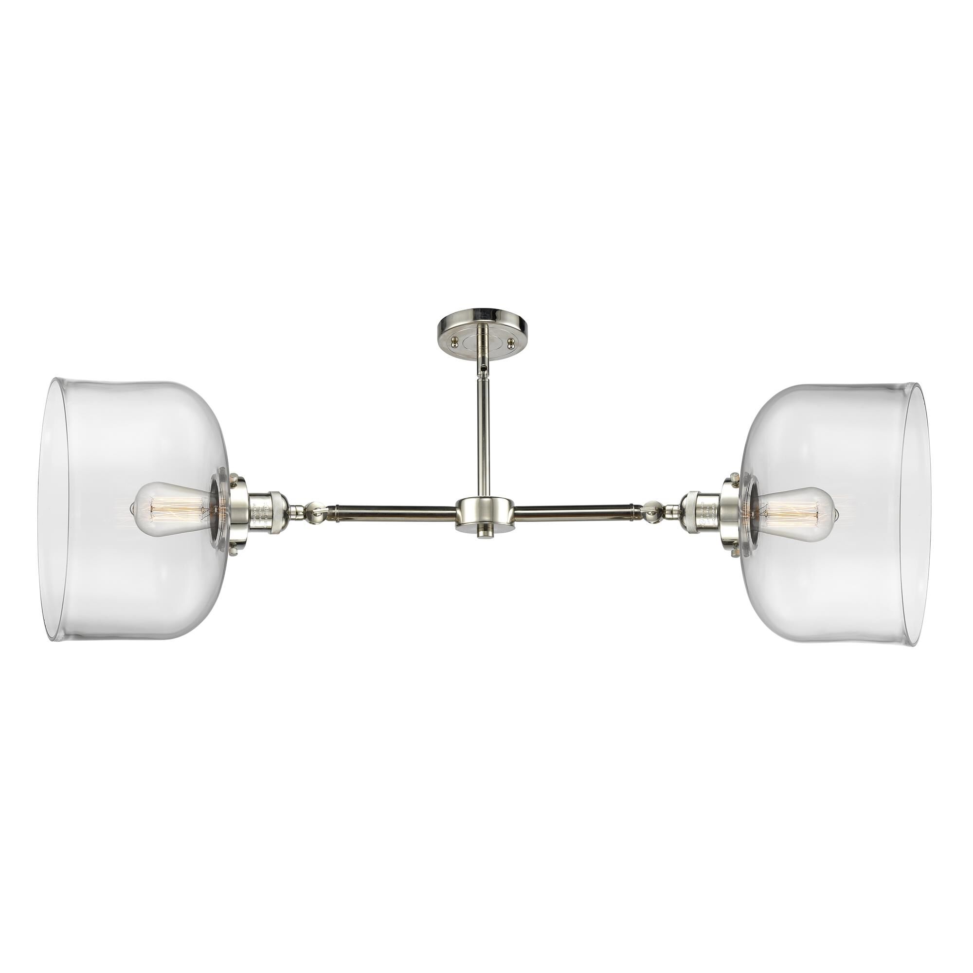 Shown in Polished Nickel finish and Clear glass