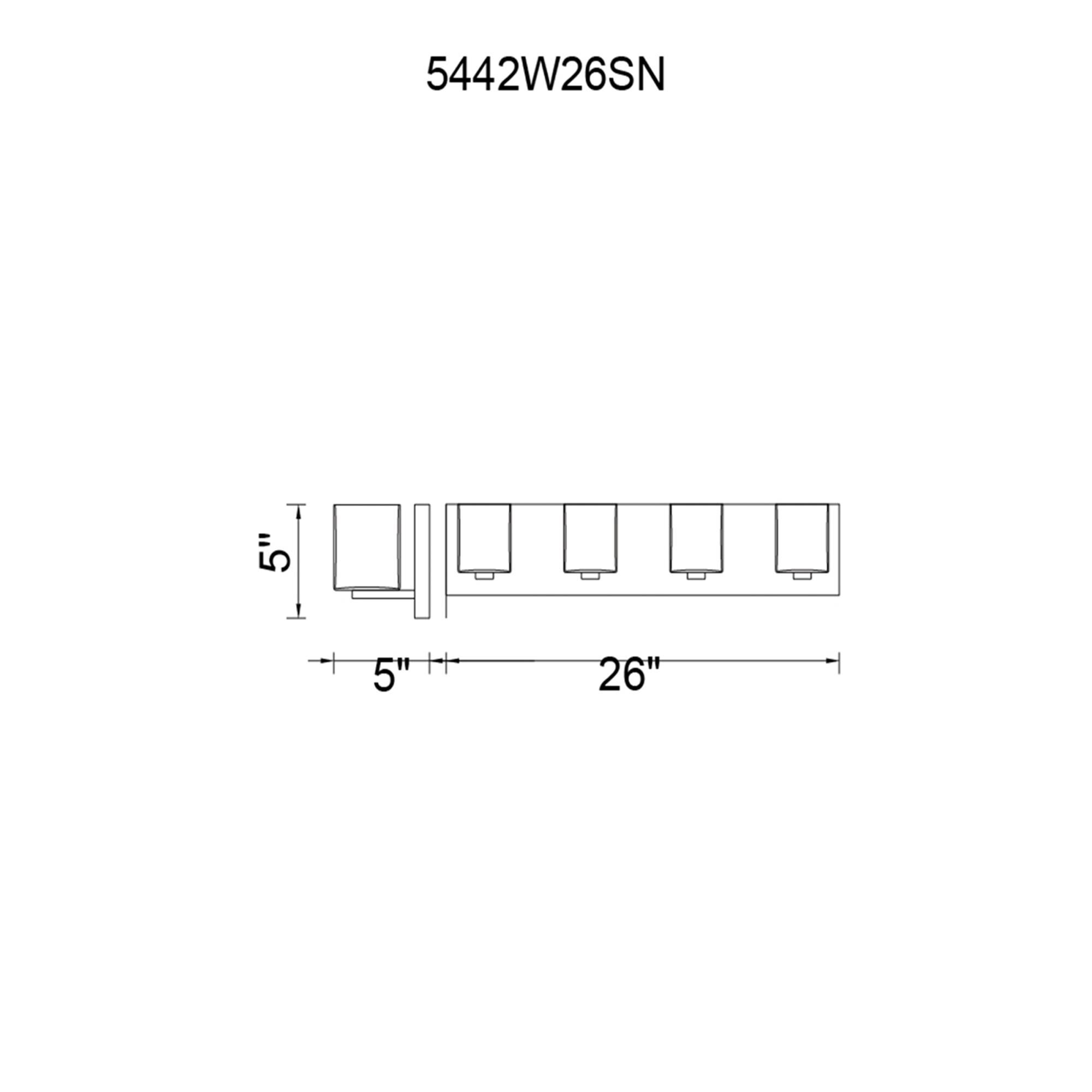 Satin Nickle 26 Inch 4 Light Bath Vanity Light by CWI Lighting