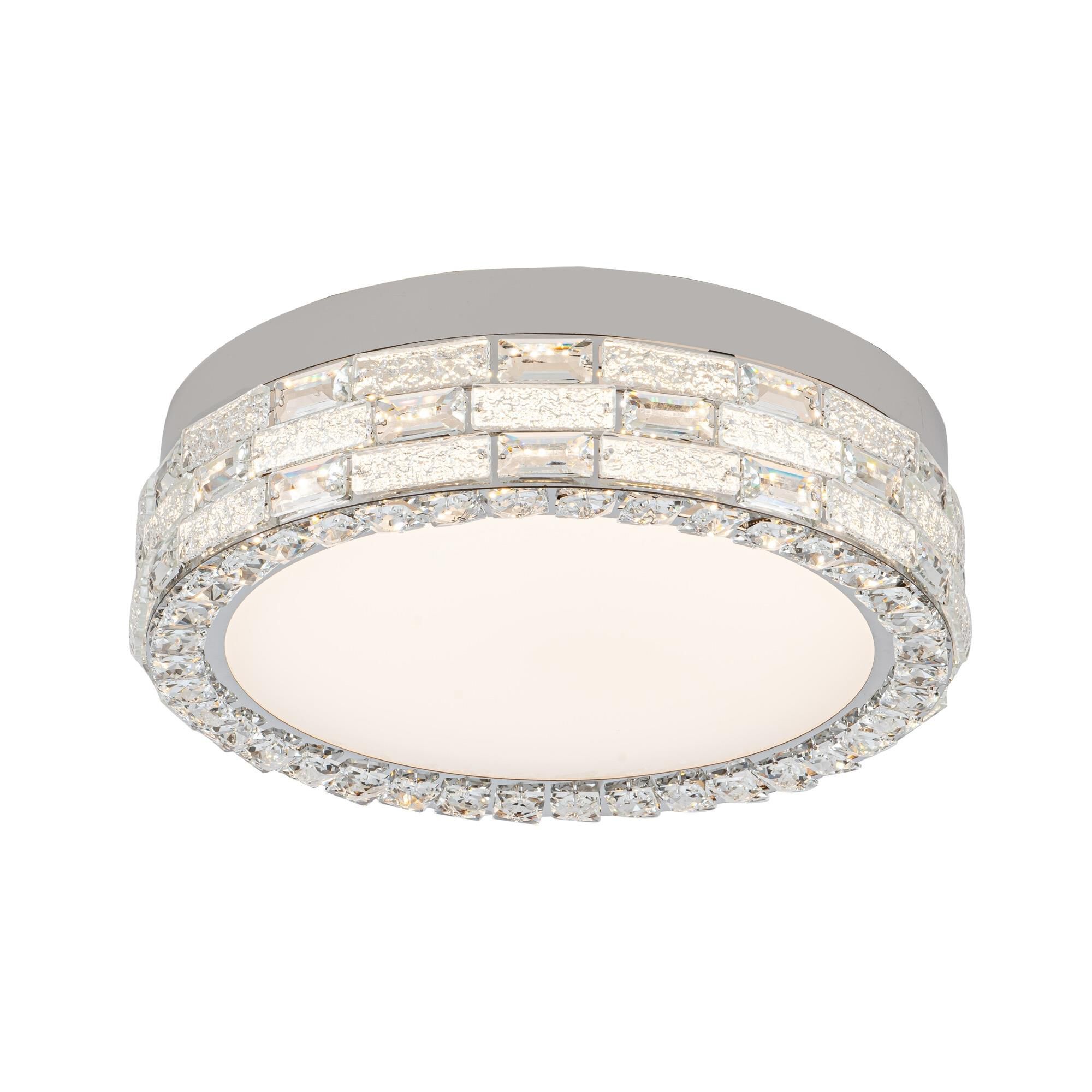 Shown in Chrome finish and Crystal glass