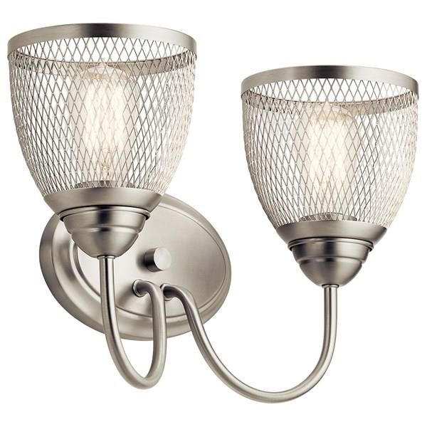 Shown in Brushed Nickel finish and Nickel Metal Mesh shade