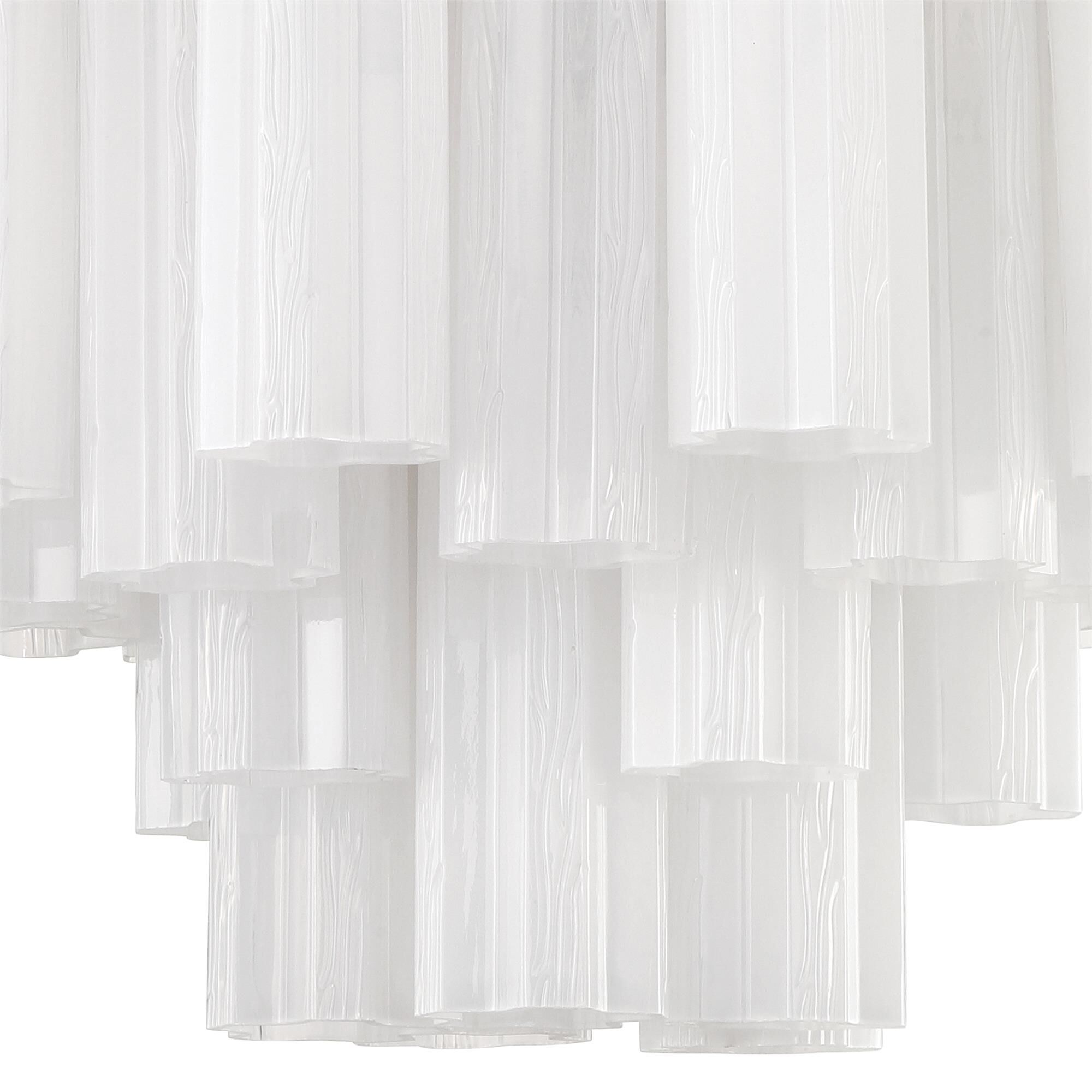 Shown in Polished Chrome finish and Tronchi White glass