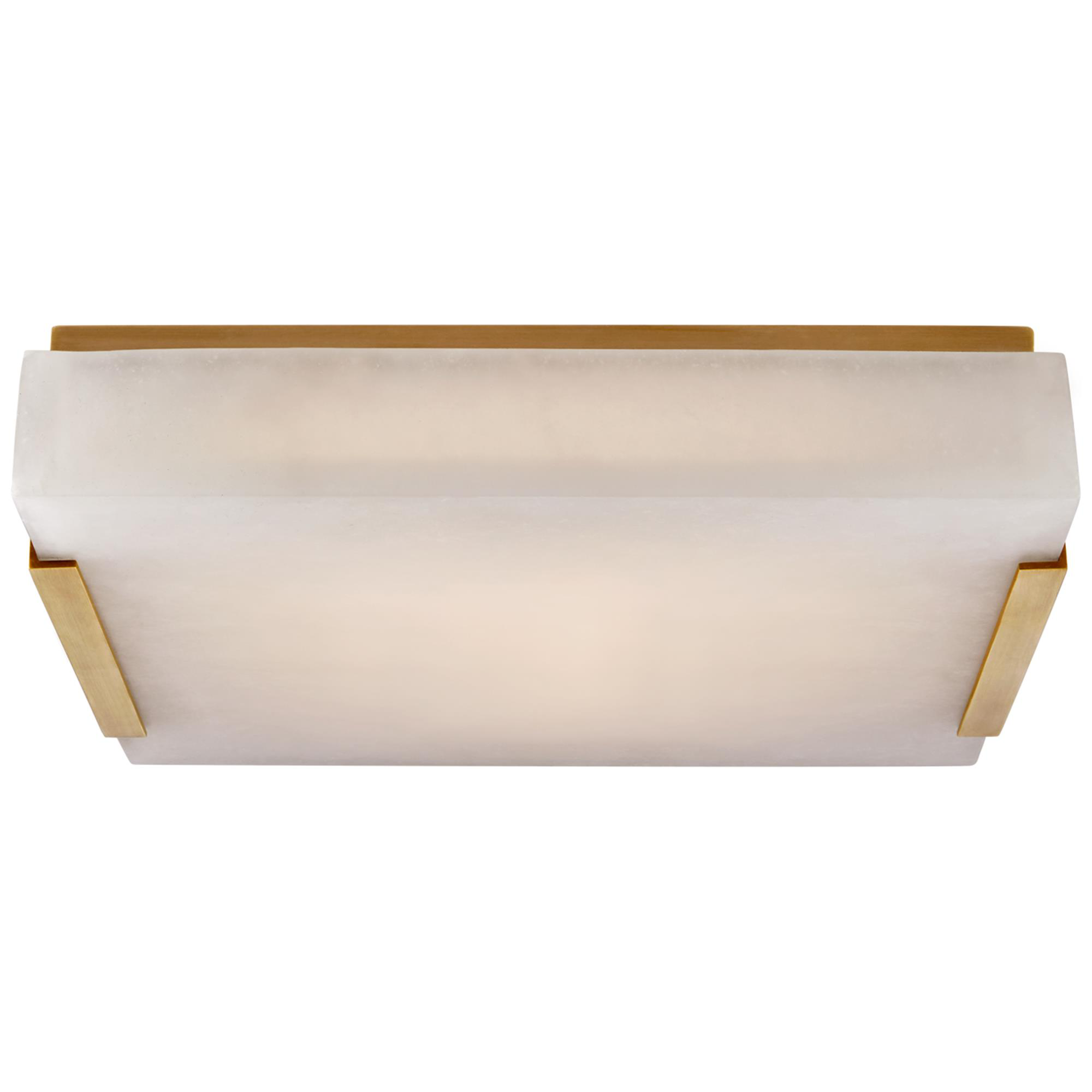 Shown in Antique-Burnished Brass finish and Alabaster glass