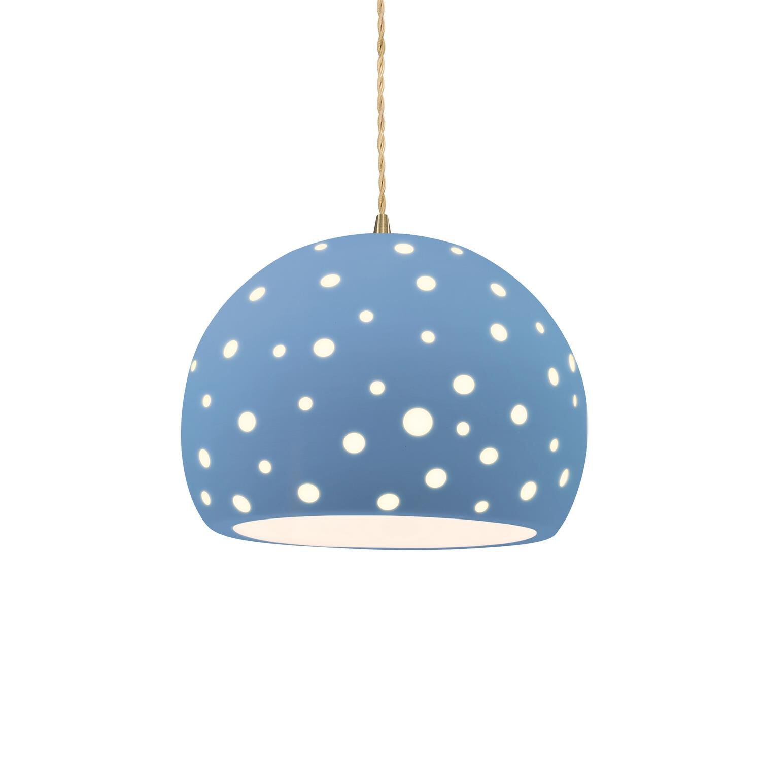 Perforated Globe 12 Inch Large Pendant by Justice Design Group