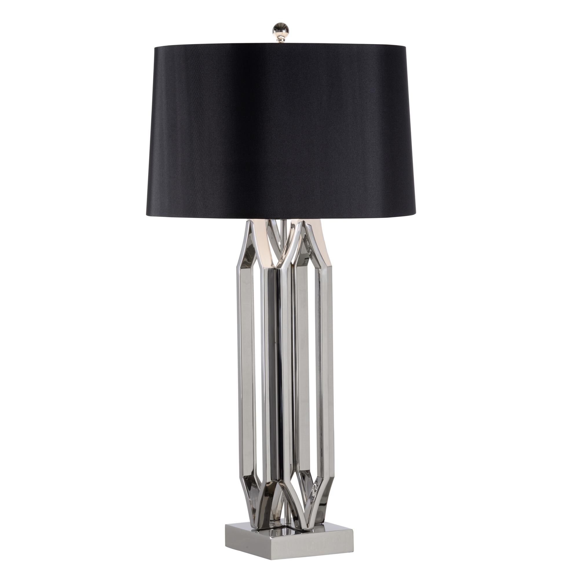 Shown in Polished Nickel finish and Black Silkette shade