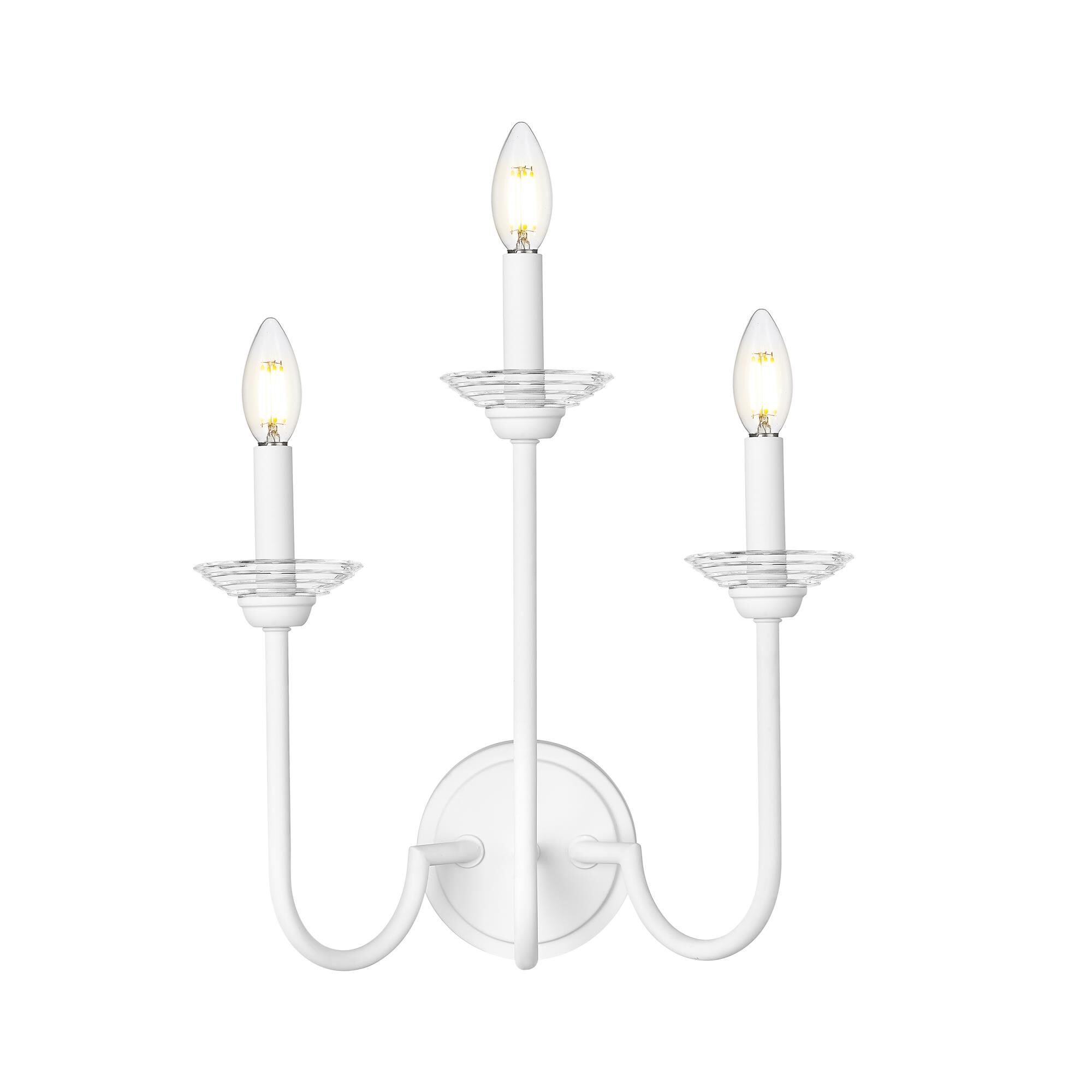 Shown in Textured White finish and Clear Ribbed glass and Clear Ribbed shade