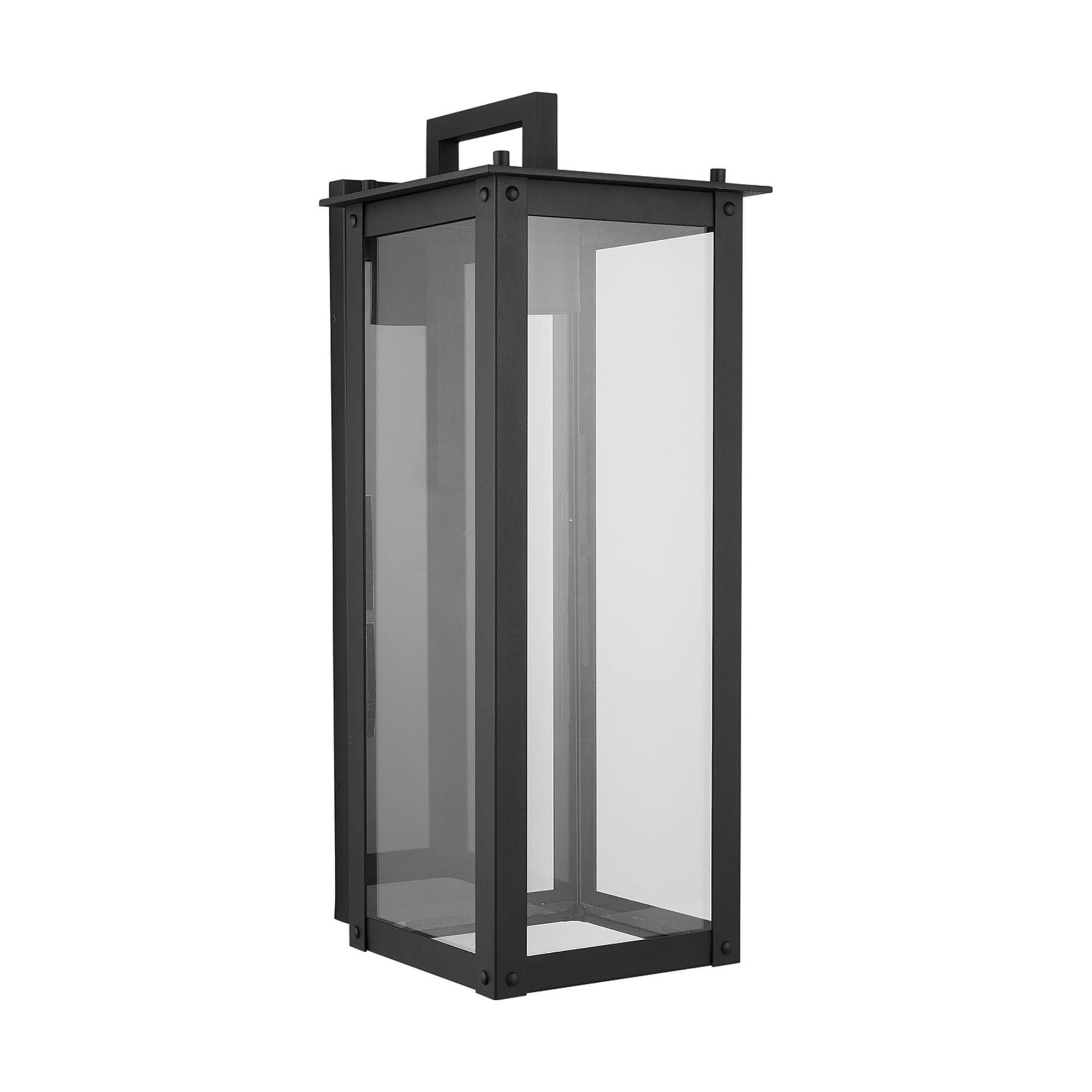 Shown in Black finish and Clear glass