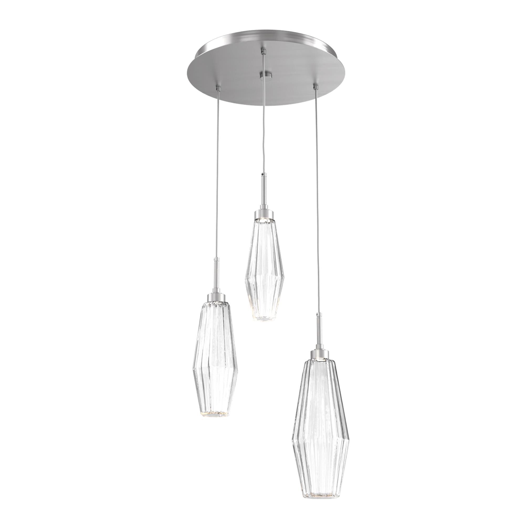 Shown in Classic Silver finish and Optic Rib Clear glass