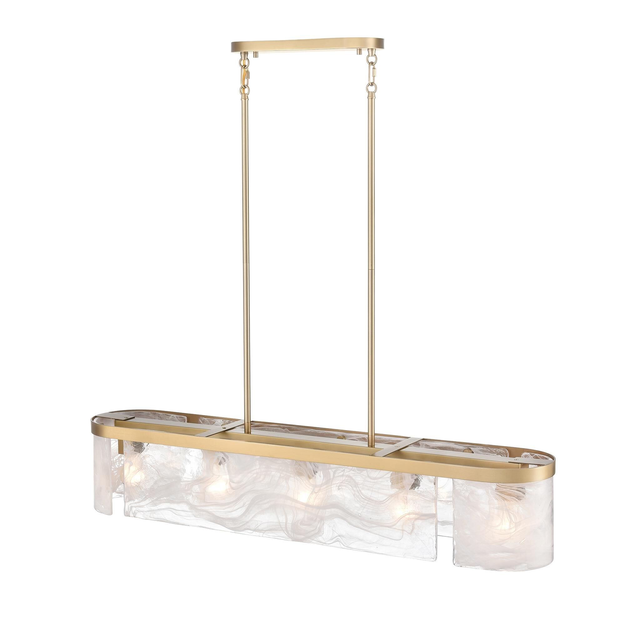 Shown in Brass finish and Clear Alabaster glass