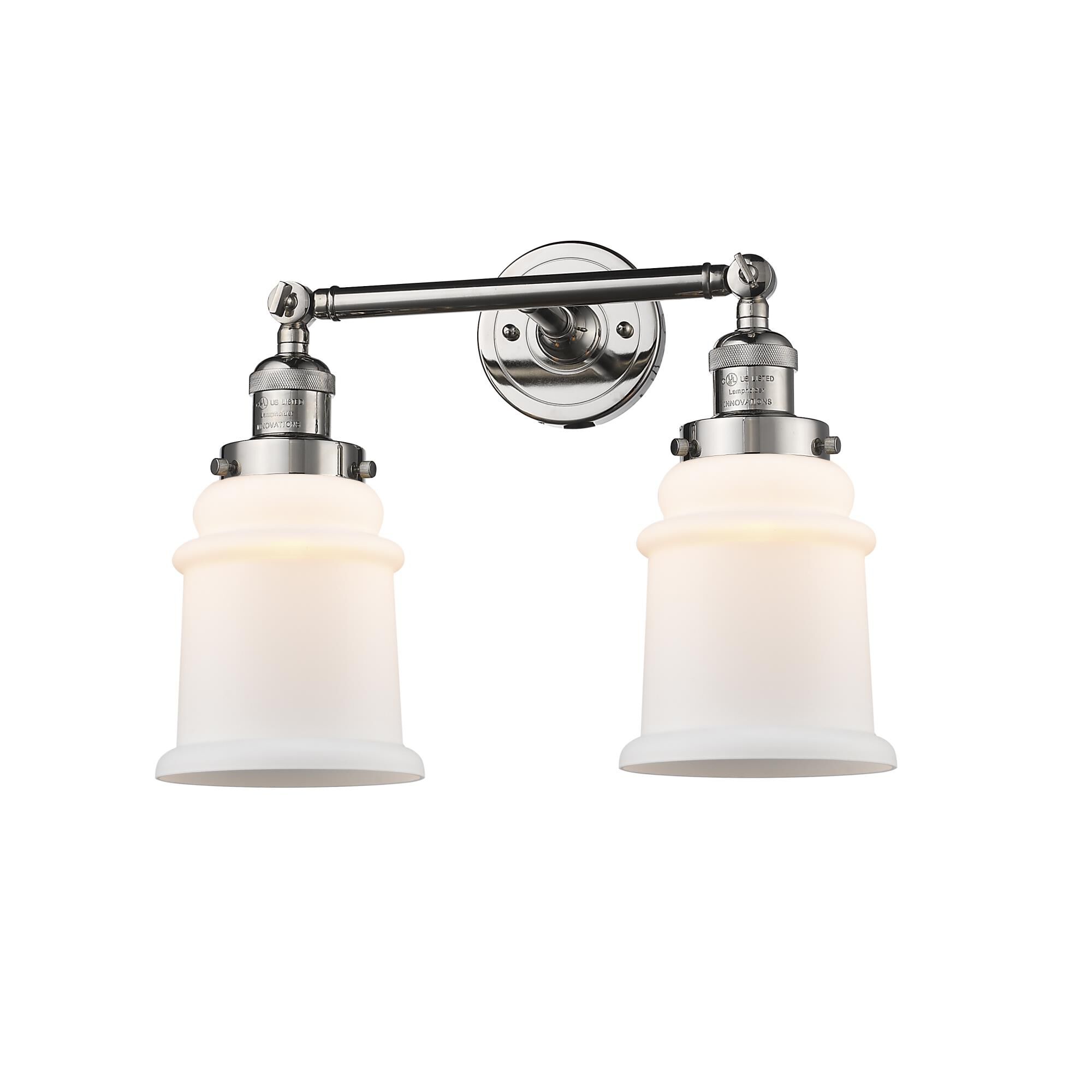 Shown in Polished Nickel finish and Matte White - Bell glass