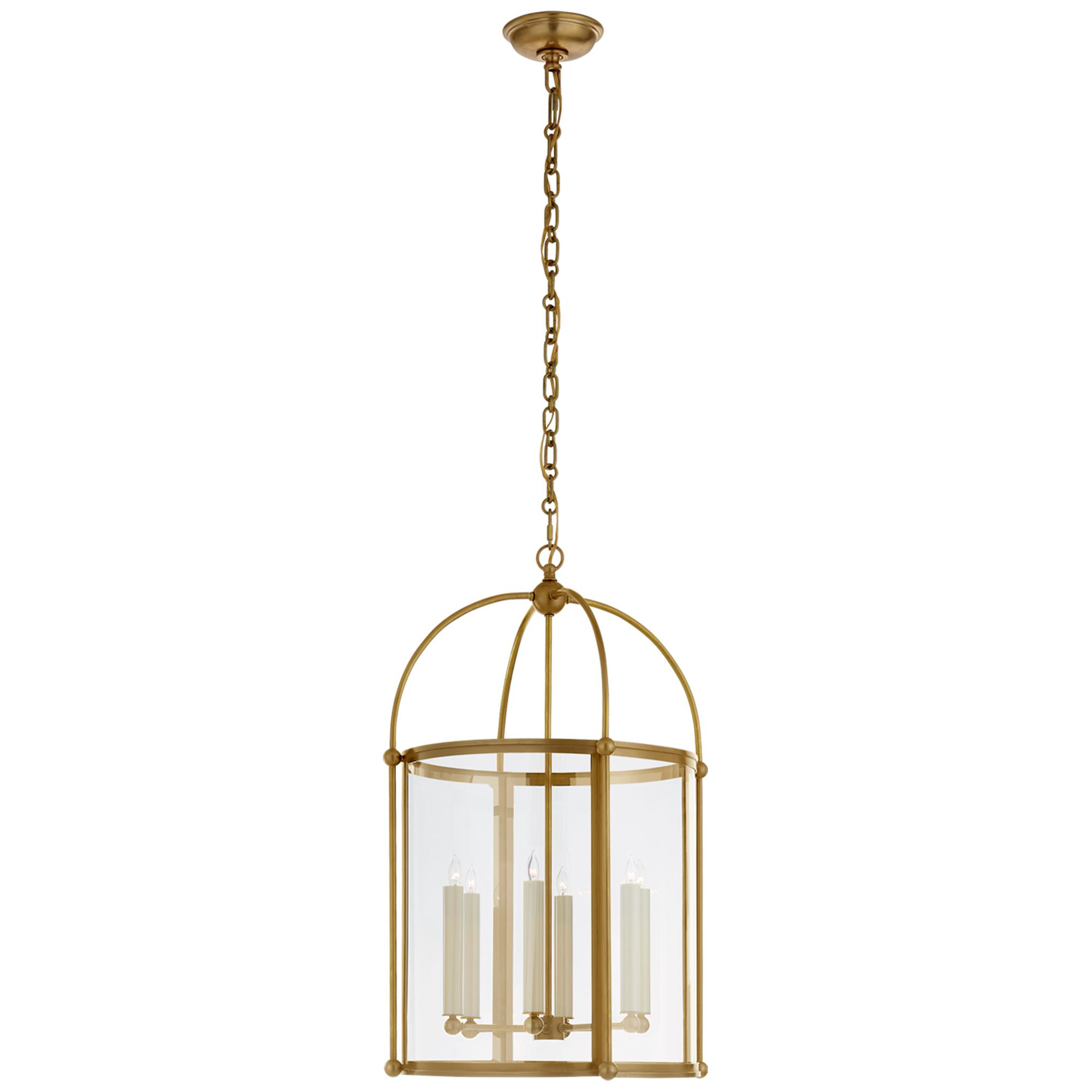 Shown in Antique-Burnished Brass finish and Clear glass and Clear Glass shade