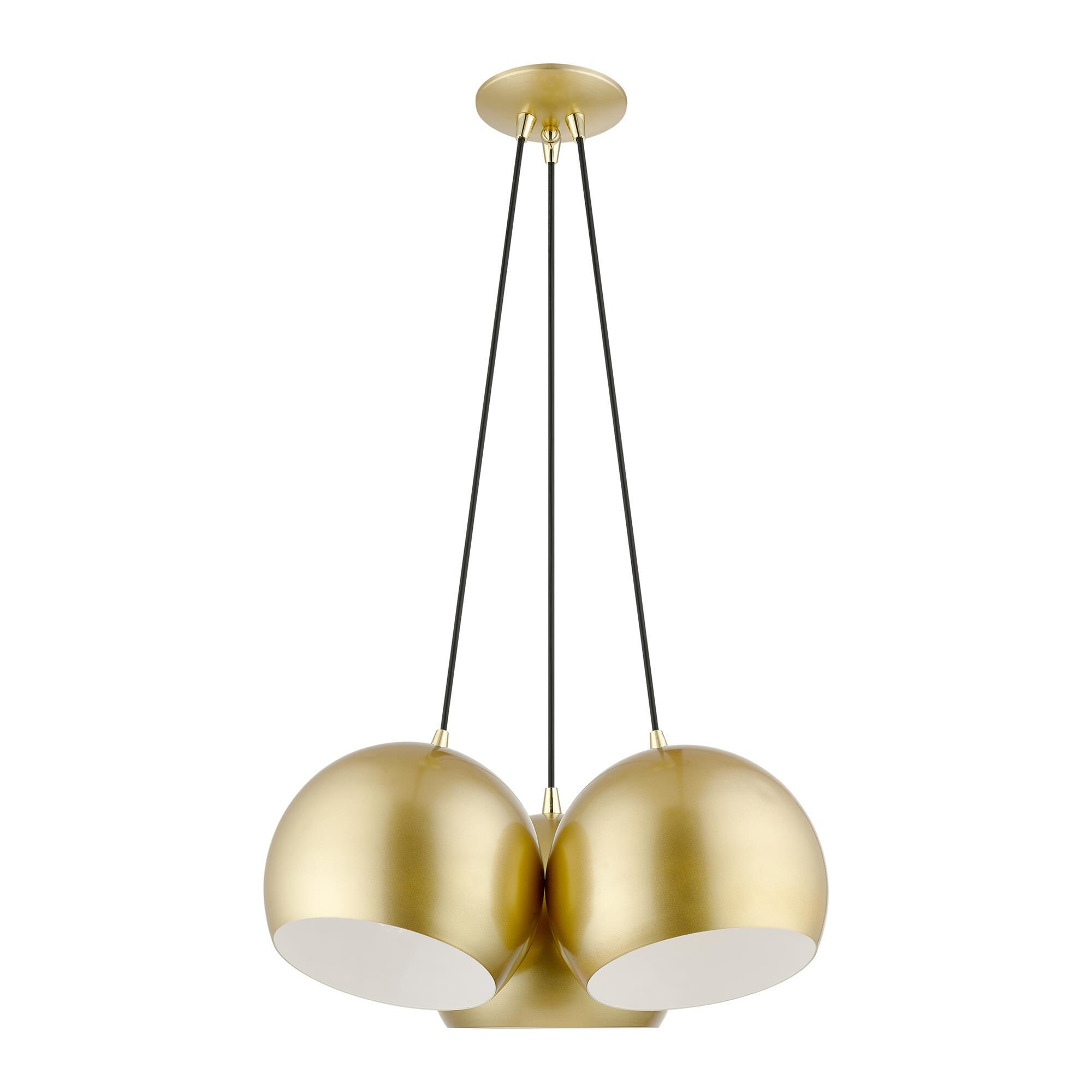 Shown in Soft Gold with Polished Brass Accents finish and Soft Gold with Shiny White shade