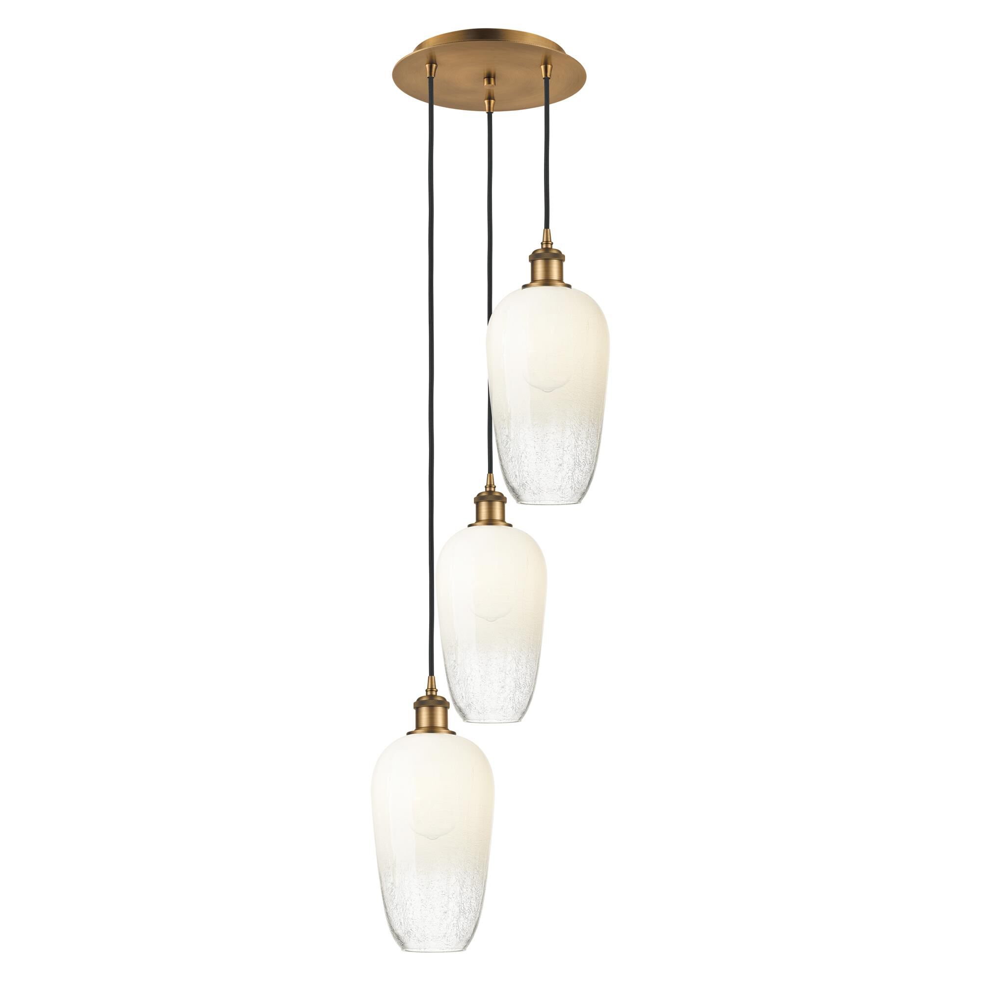 Shown in Brushed Brass finish and Opal glass