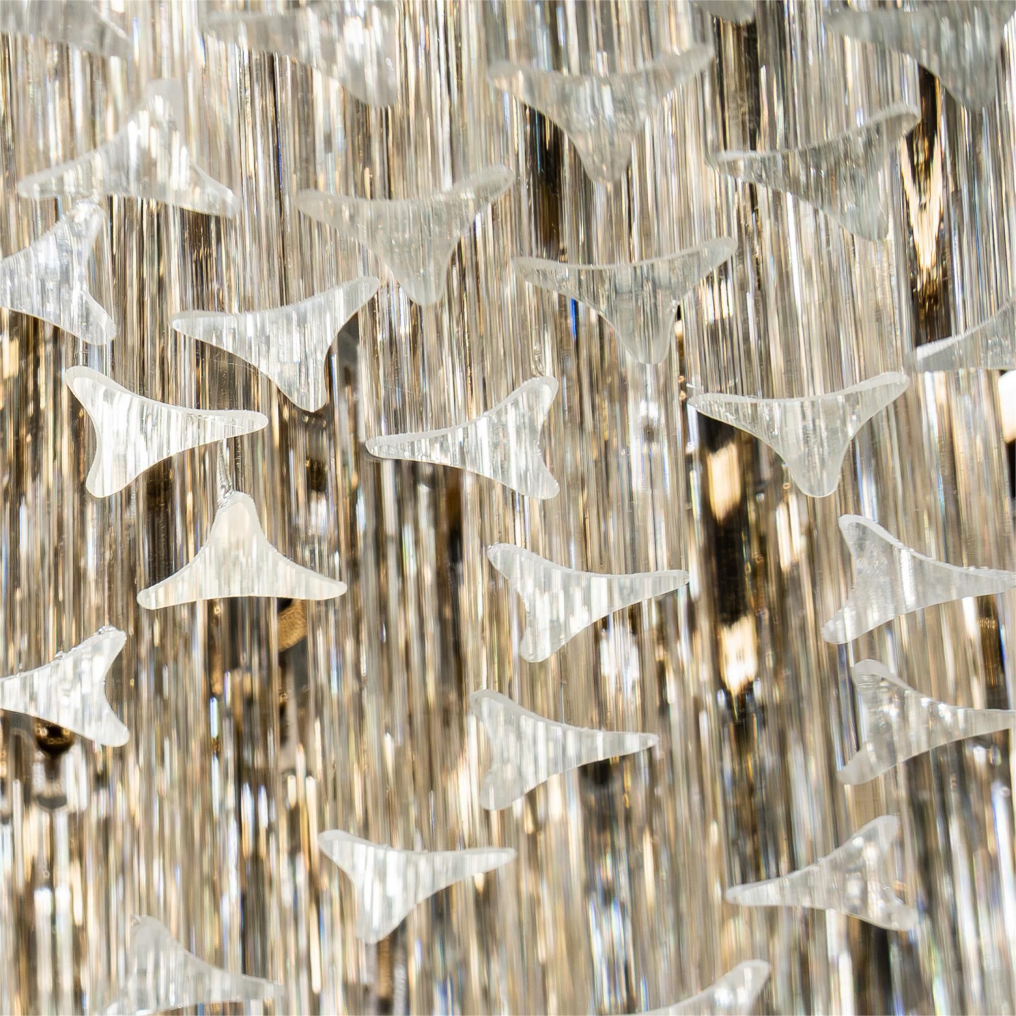 Shown in Polished Nickel finish and Triedri Clear crystal