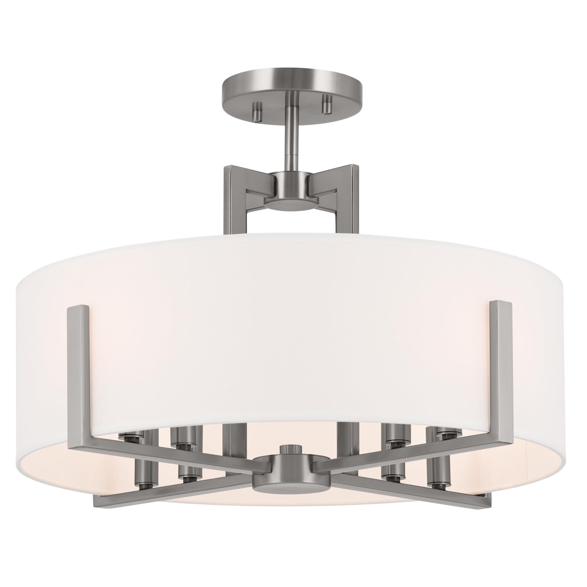 Shown in Classic Pewter finish and Fabric and Drum Linen shade